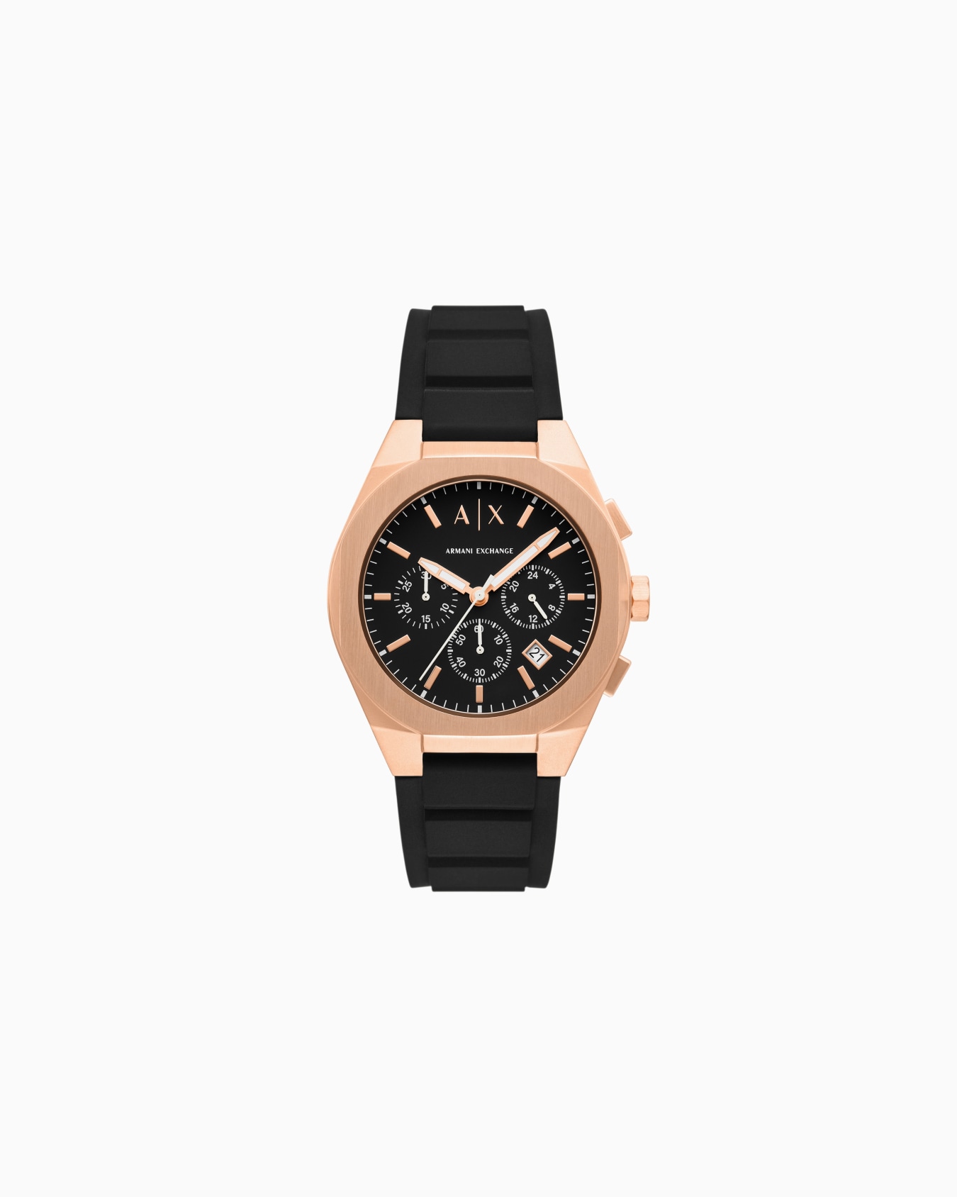 Montre chronographe Sync en silicone noir Diapositive 0