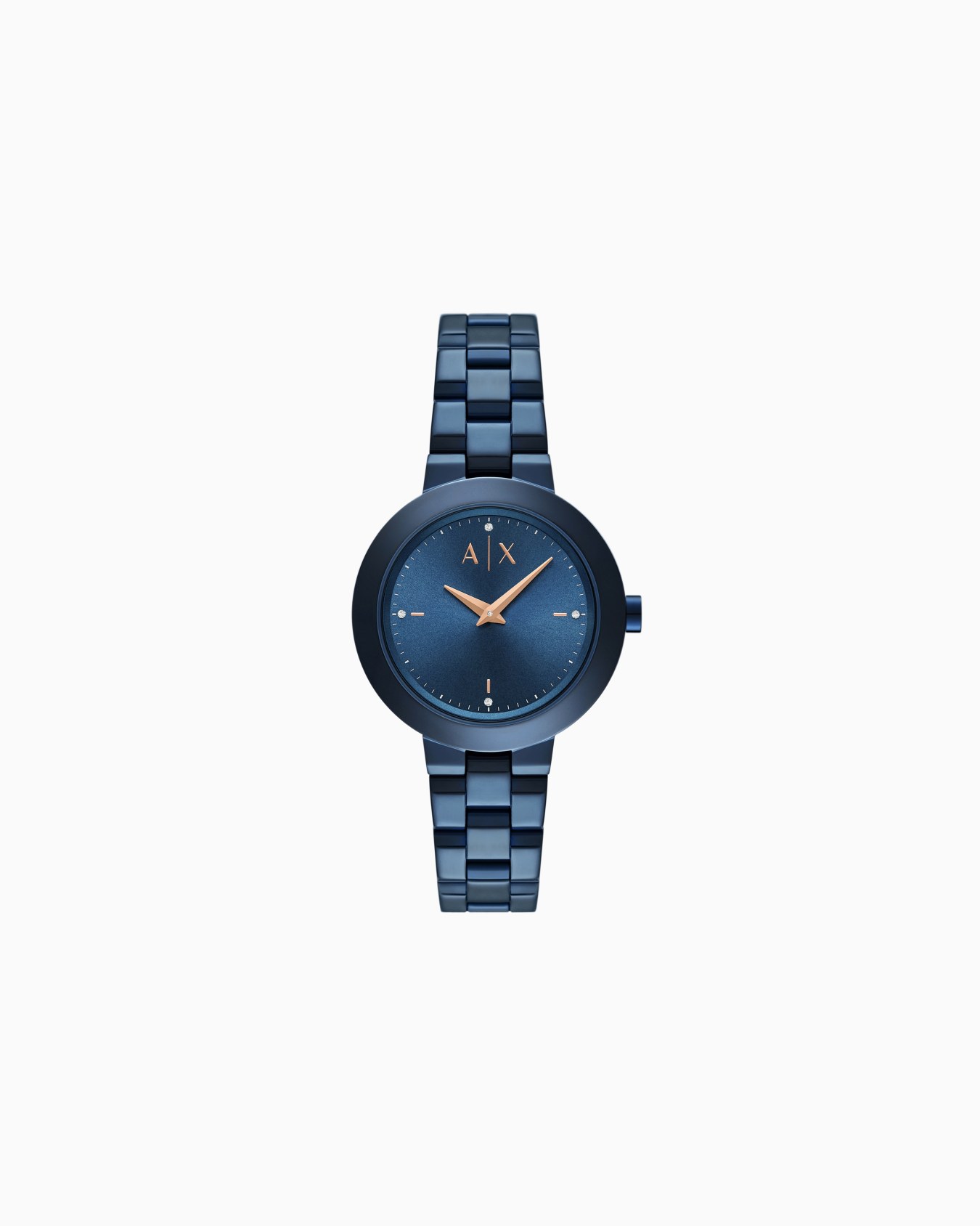 Armani Exchange Two-Hand Ocean Blue Stainless Steel Watch Diapositiva 0