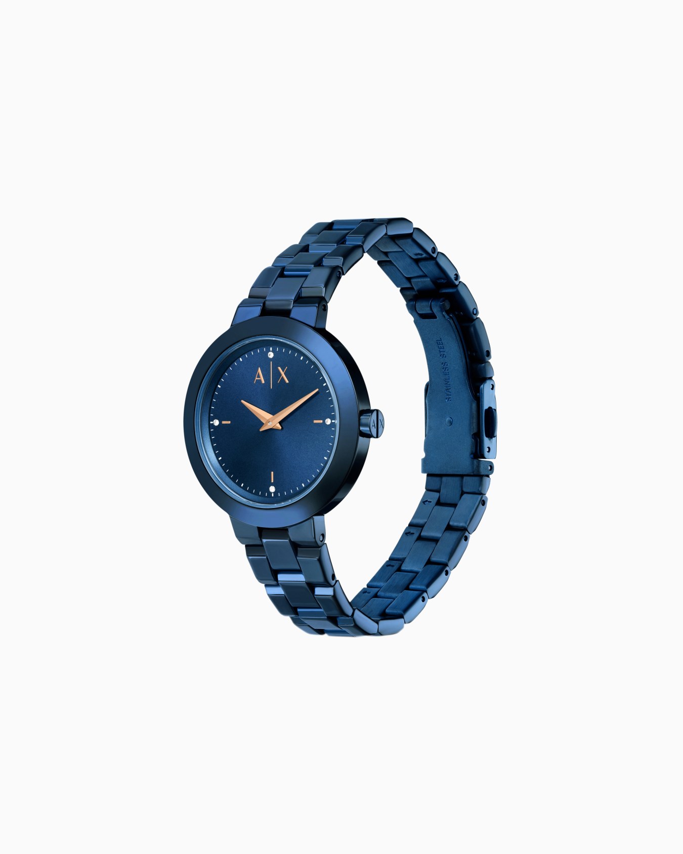Armani Exchange Two-Hand Ocean Blue Stainless Steel Watch Diapositiva 1