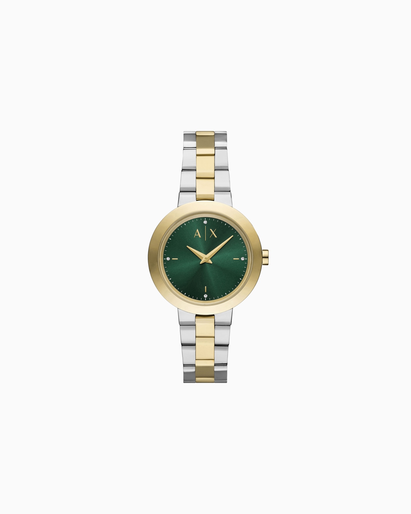 Montre à deux aiguilles en acier inoxydable bicolore Diapositive 0