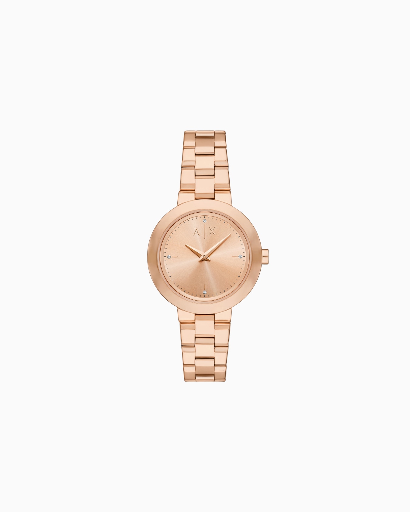 Two-Hand Rose Gold-Tone Stainless Steel Watch Slide 0