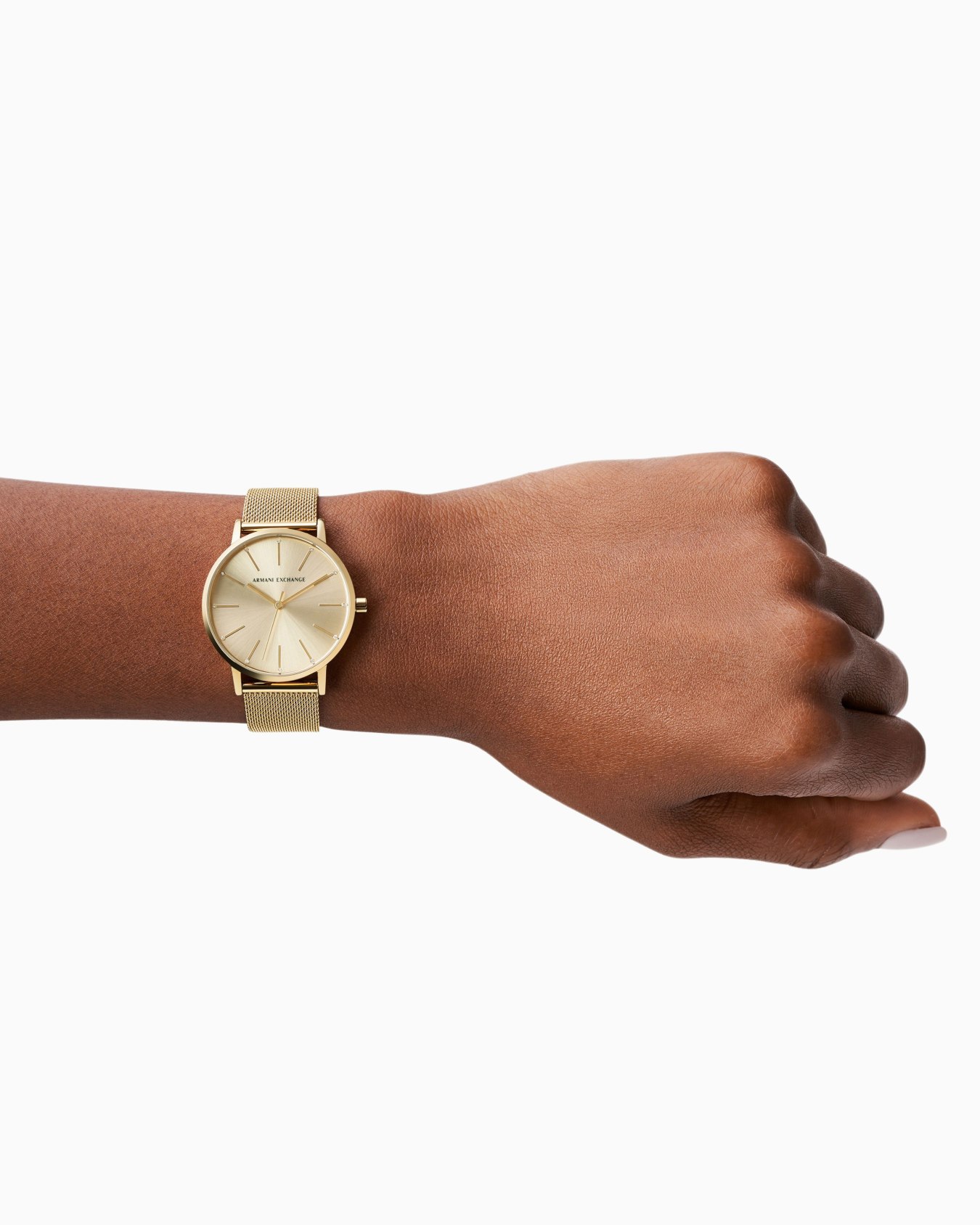 Three-hand gold-tone stainless steel watch Slide 1