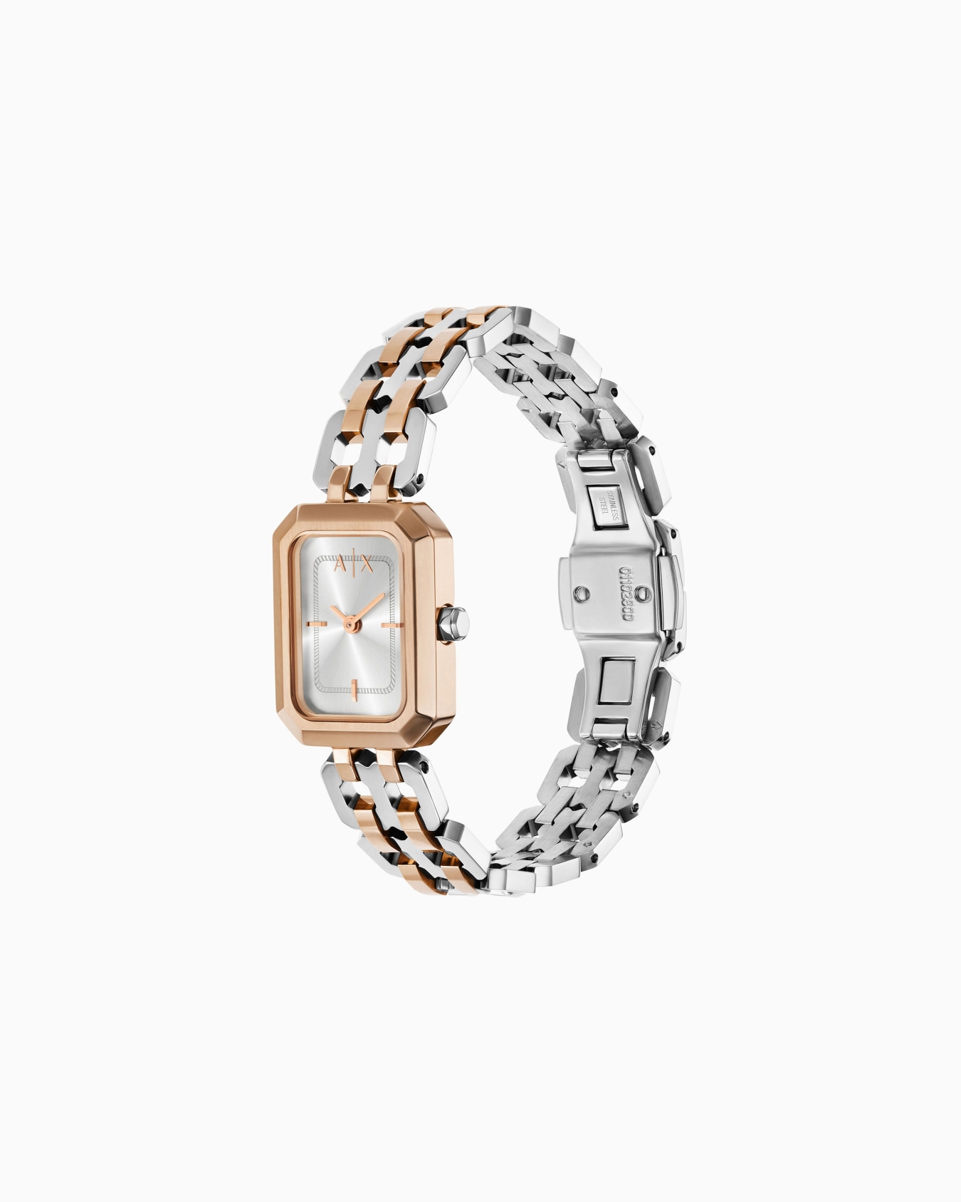  Two-Hand Two-Tone Stainless Steel Watch Slide 1