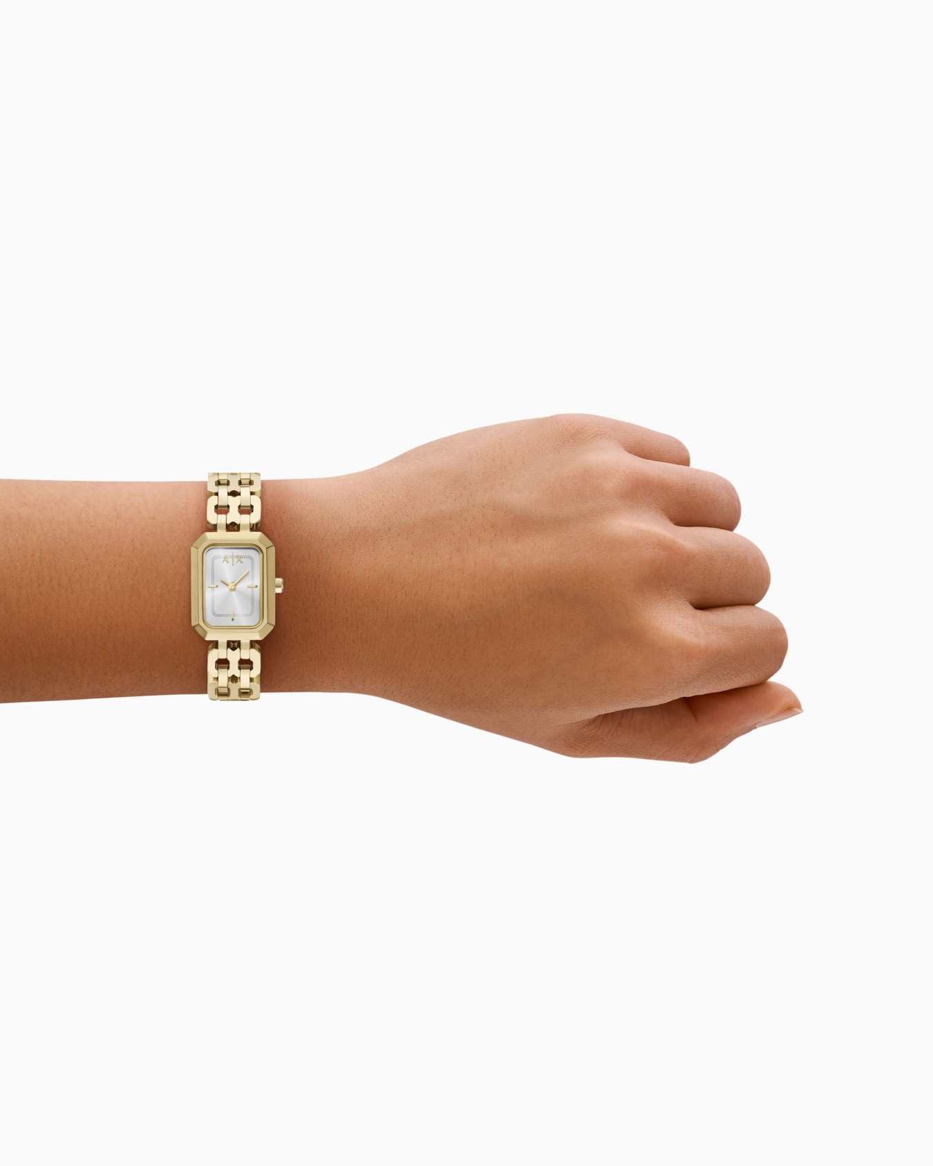 Two-Hand Gold-Tone Stainless Steel Watch Slide 1