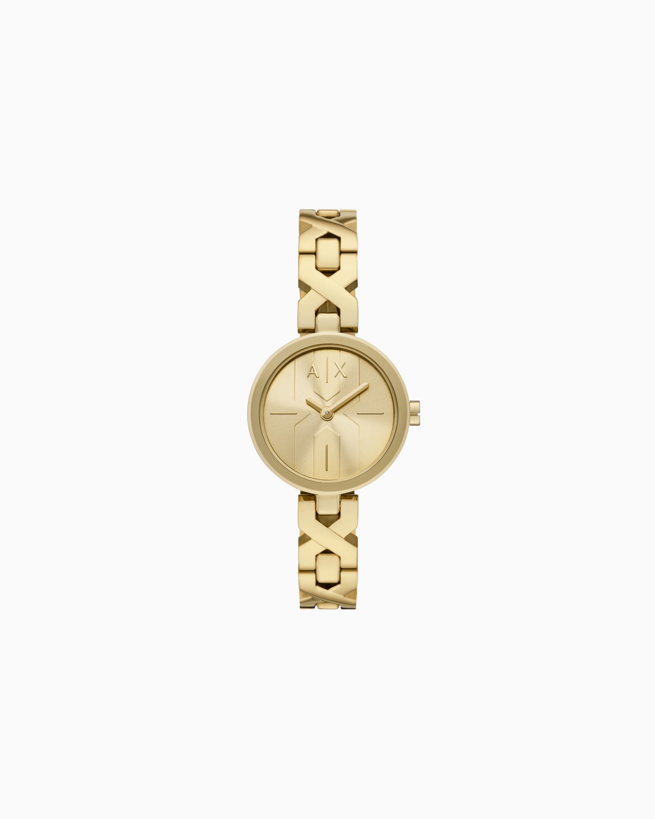  Two-Hand Gold-Tone Stainless Steel Watch Slide 0