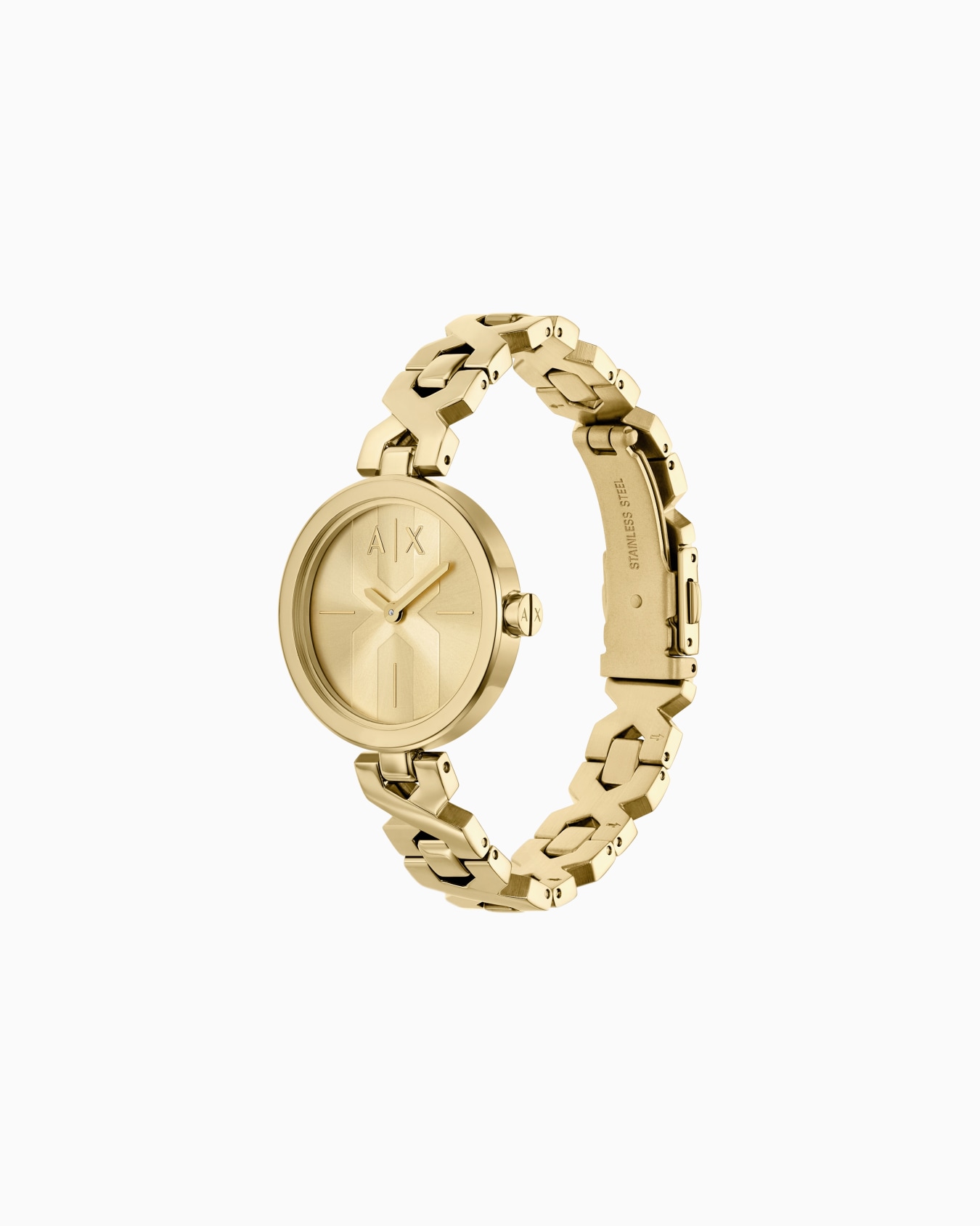  Two-Hand Gold-Tone Stainless Steel Watch Slide 2