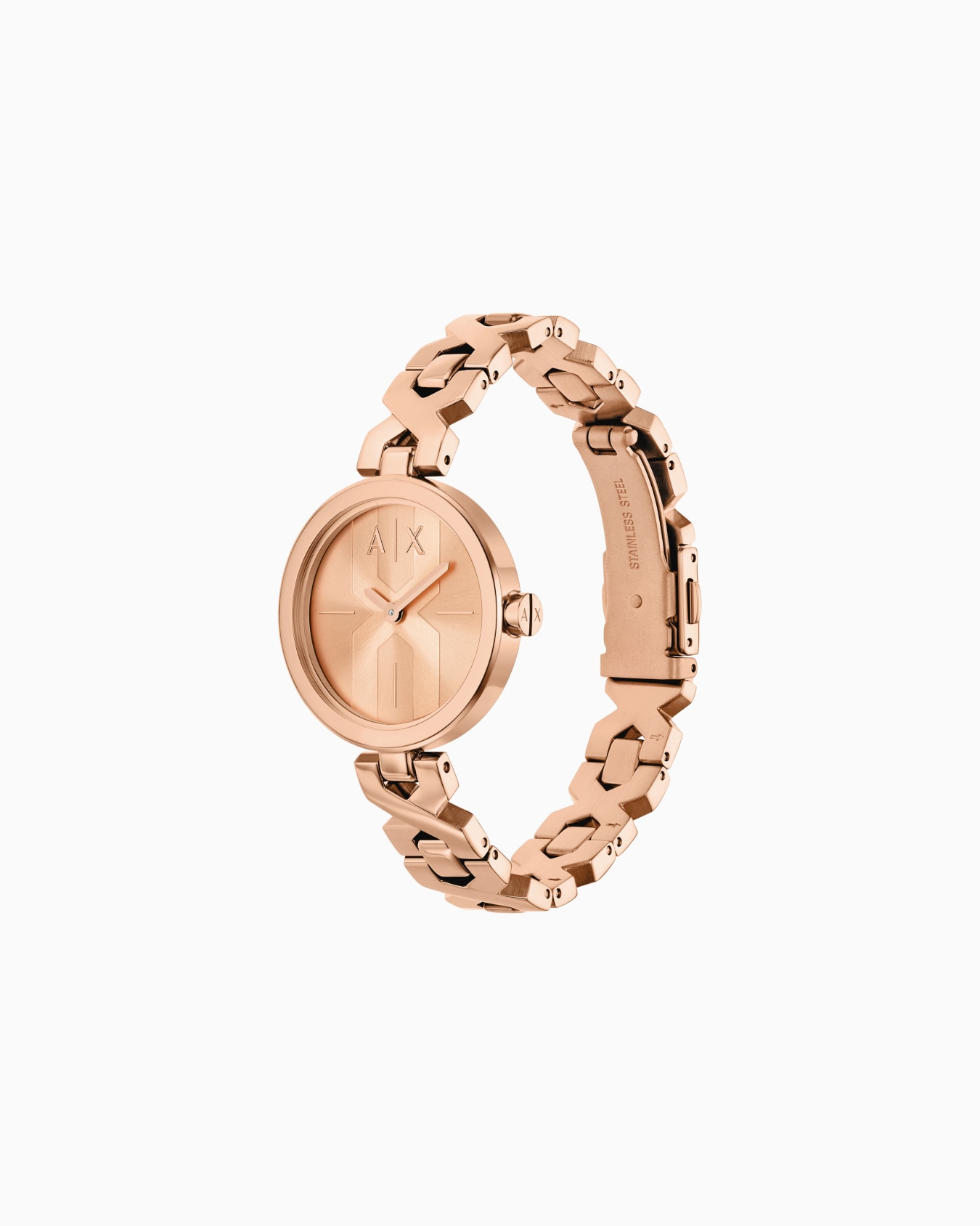  Two-Hand Rose Gold-Tone Stainless Steel Watch Slide 1