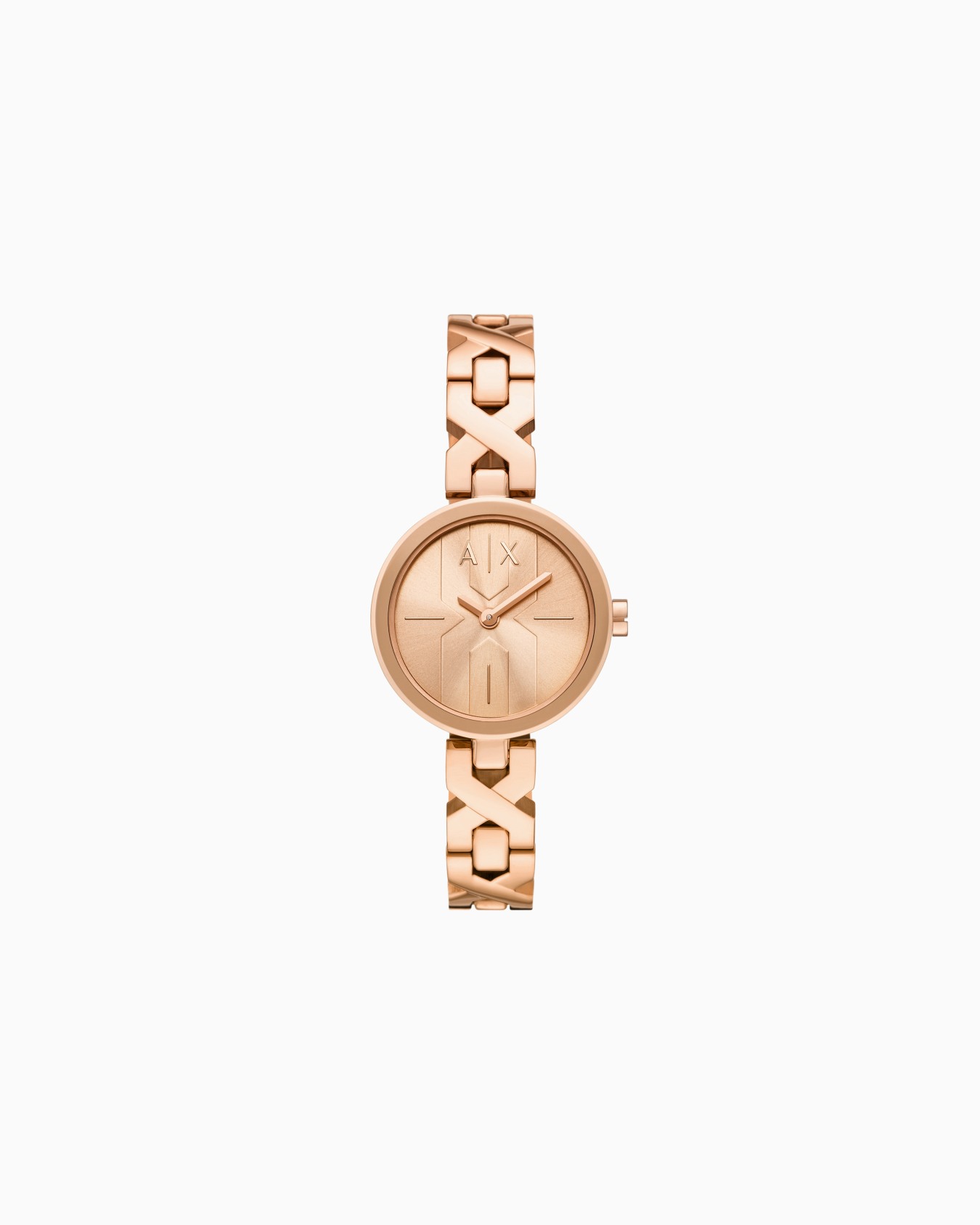  Two-Hand Rose Gold-Tone Stainless Steel Watch Slide 0