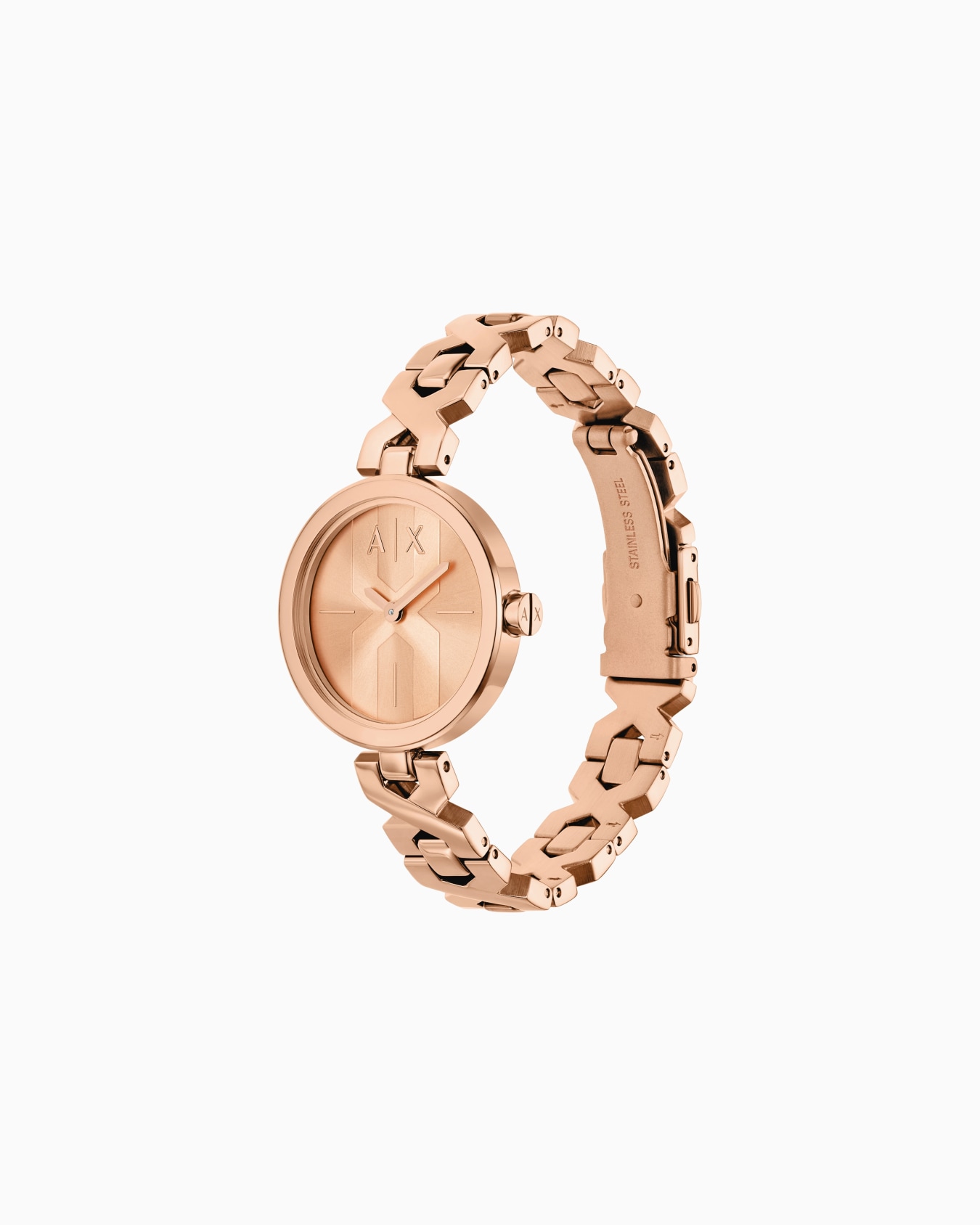  Two-Hand Rose Gold-Tone Stainless Steel Watch Slide 2