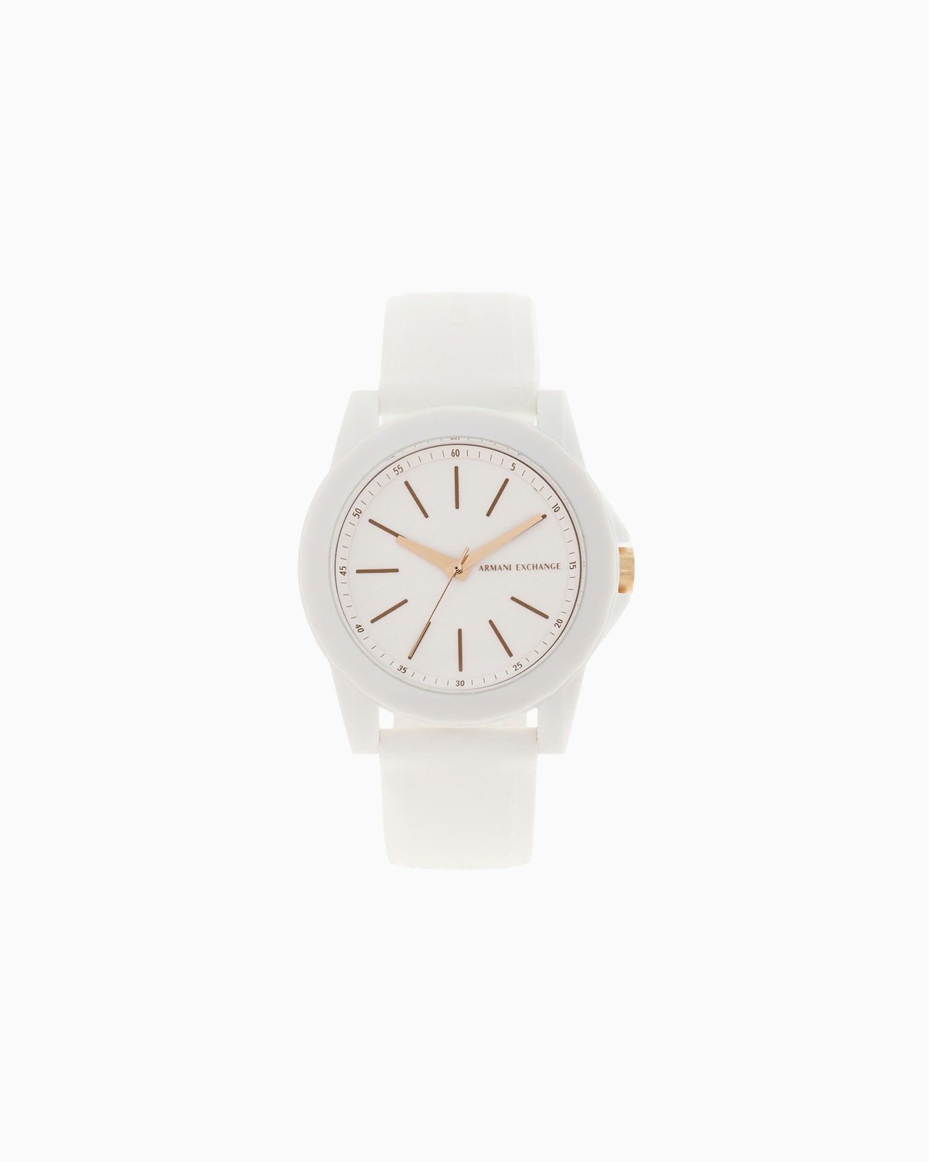Armani Exchange Three-Hand White Silicone Watch and Luggage Tag Gift Set Diapositive 0