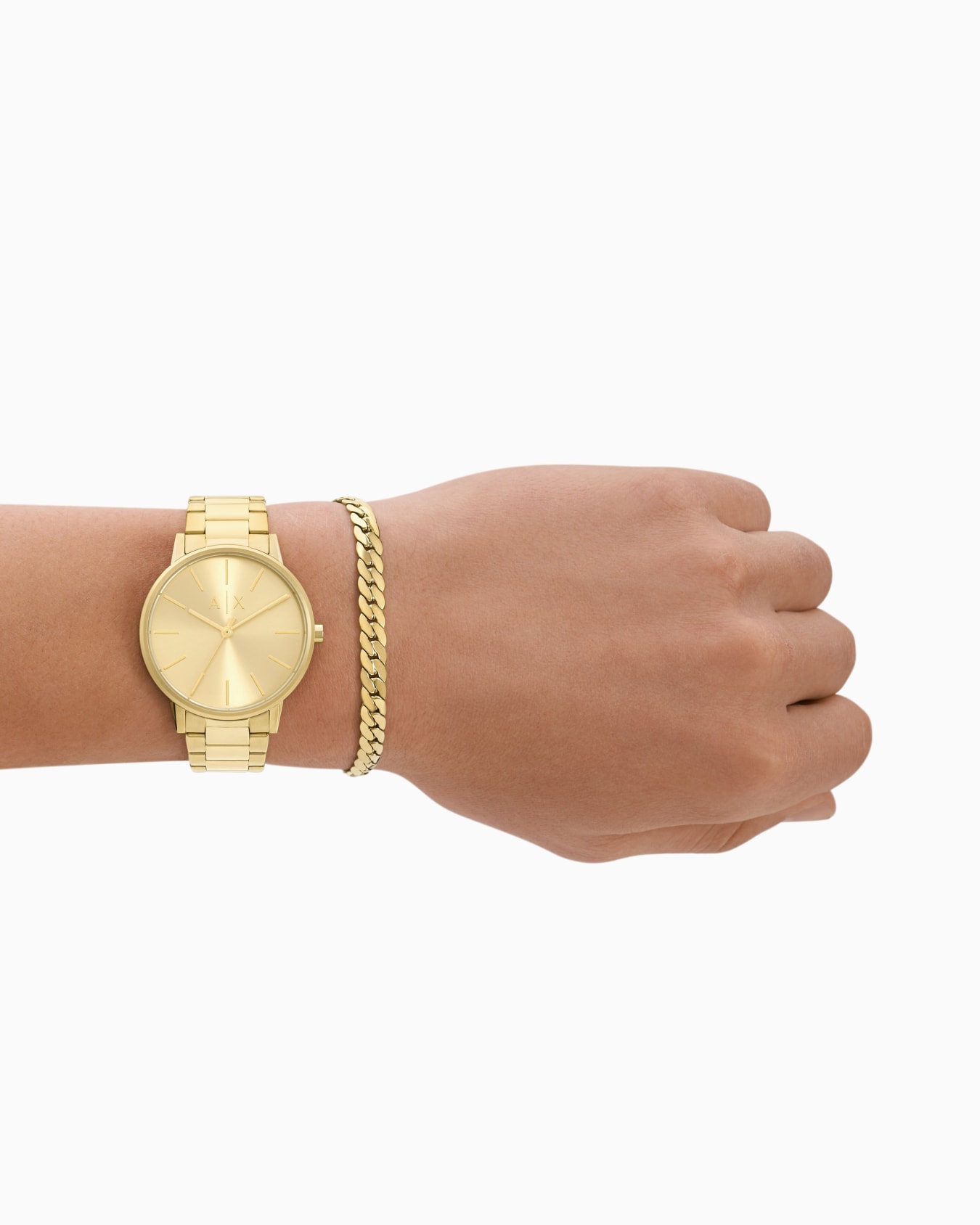 Three-hand watch and stainless steel bracelet set Slide 1