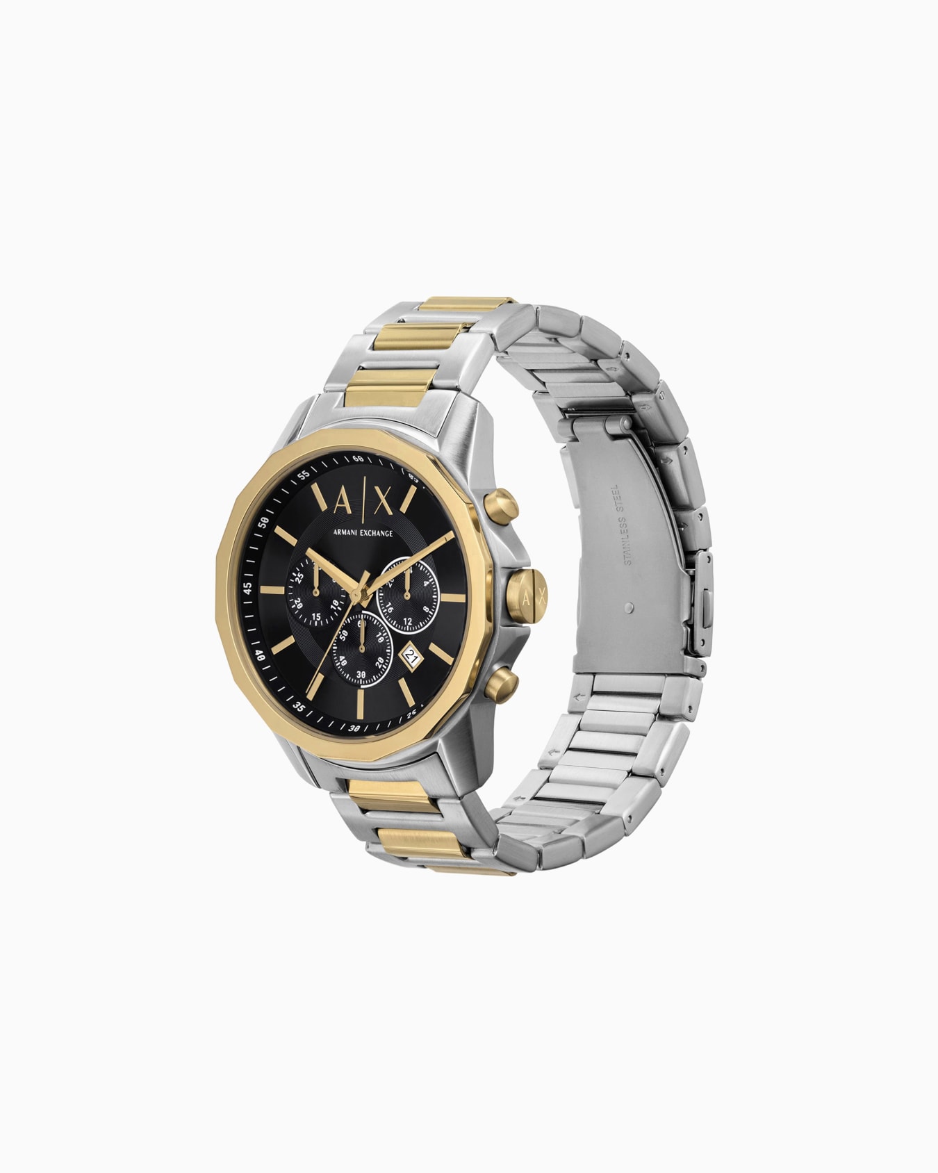 Two-Tone Stainless Steel Chronograph Watch Set with Bracelet Slide 2