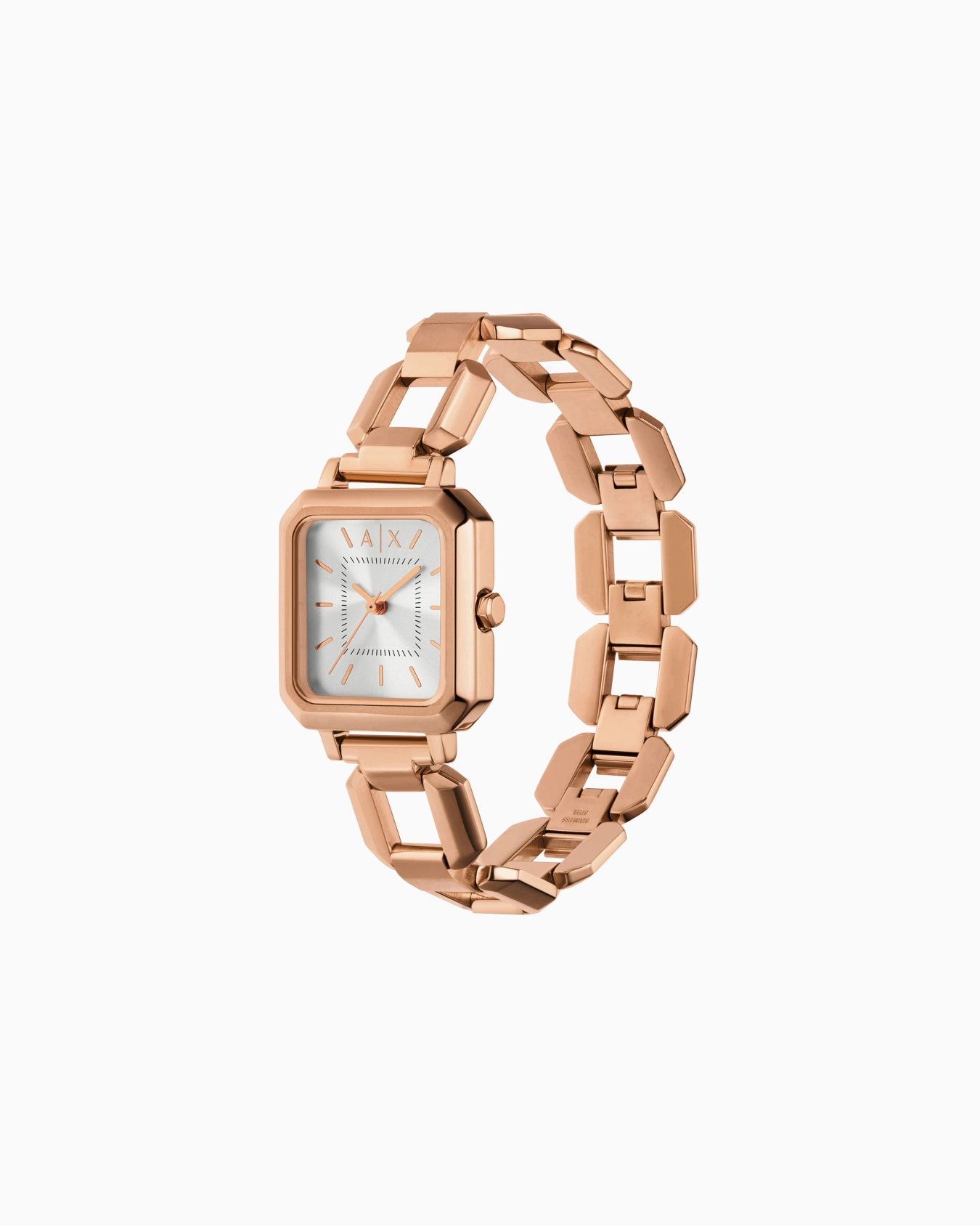  Three-Hand Rose Gold-Tone Stainless Steel Watch and necklace set Slide 1