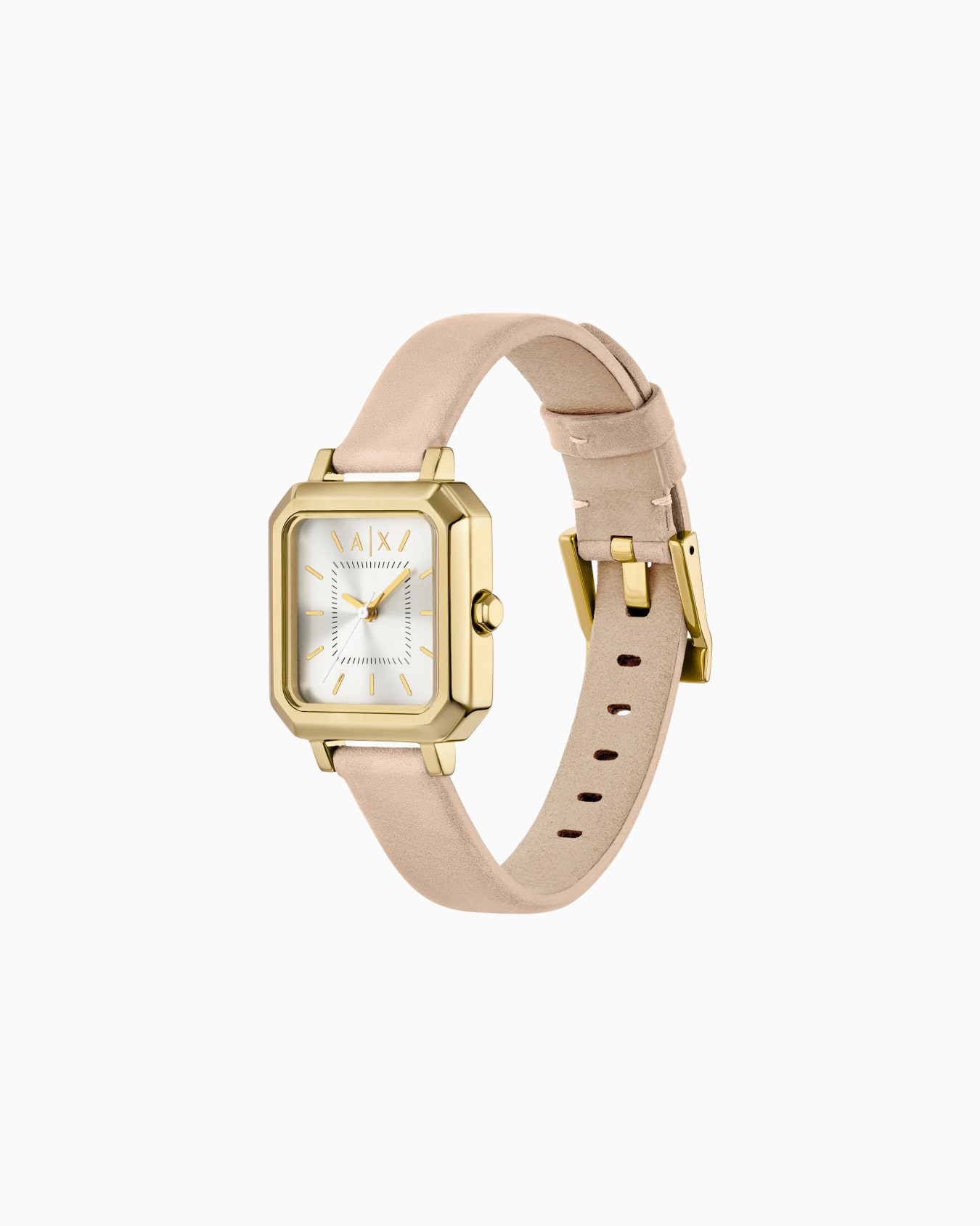  Three-Hand Nude Leather Watch and Bracelet Gift Set Slide 2