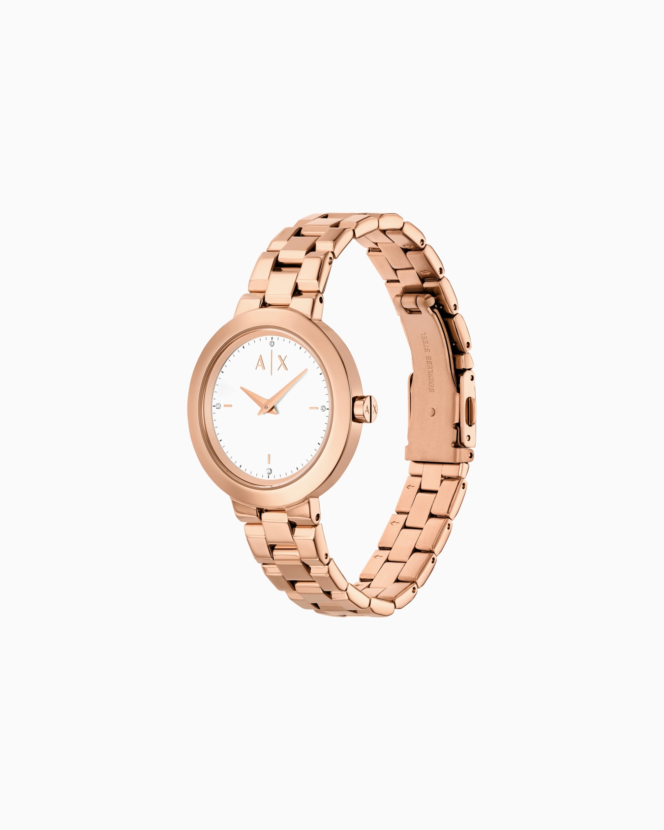  Two-Hand Rose Gold-Tone Stainless Steel Gift Set Slide 1