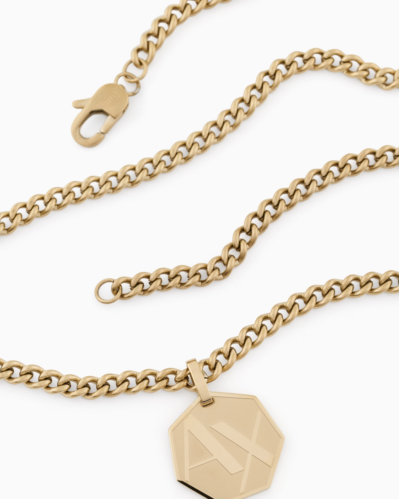  Gold-Tone Stainless Steel Pendant Necklace Slide 2