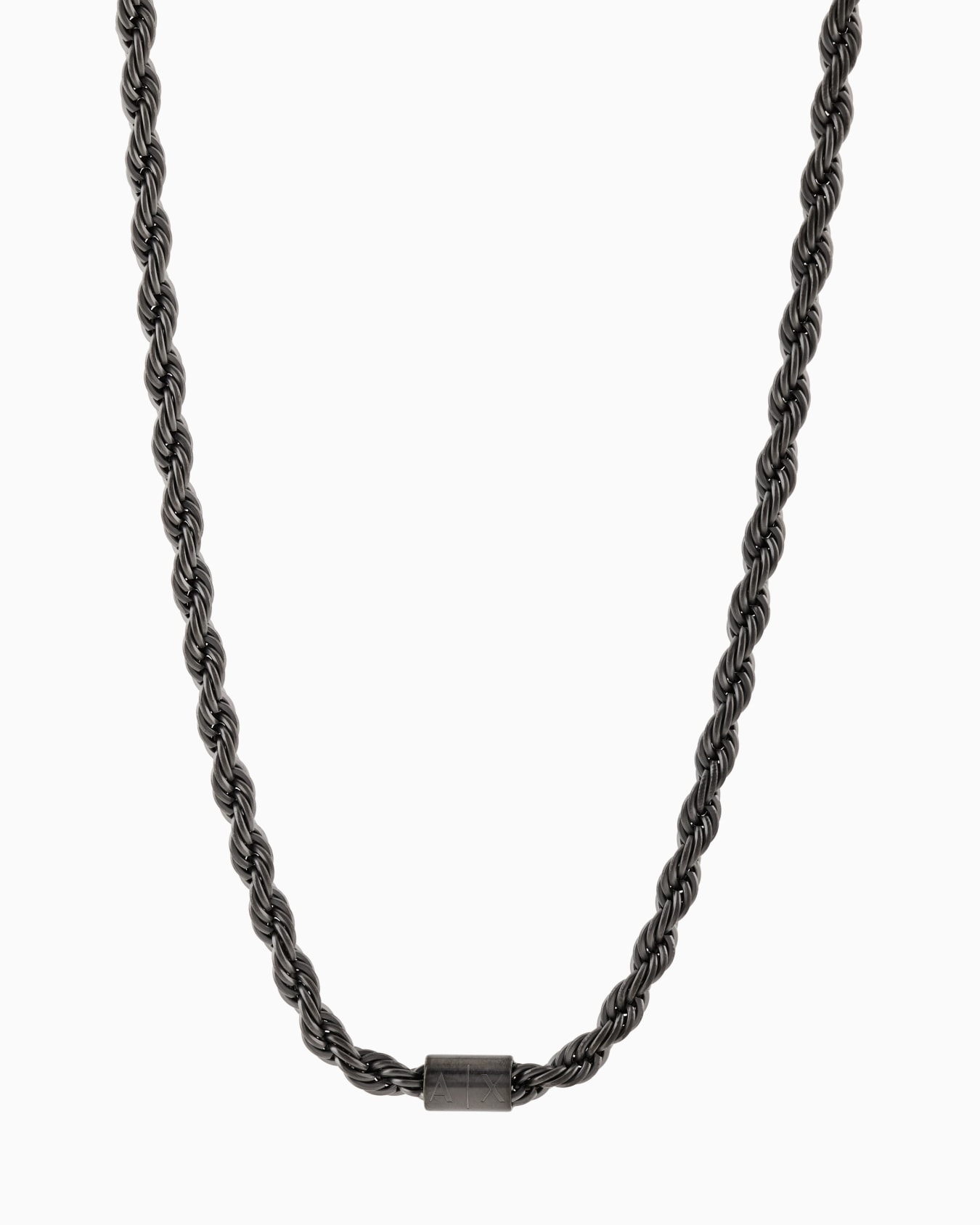 Collar de cadena de acero inoxidable color gris metálico Diapositiva 0