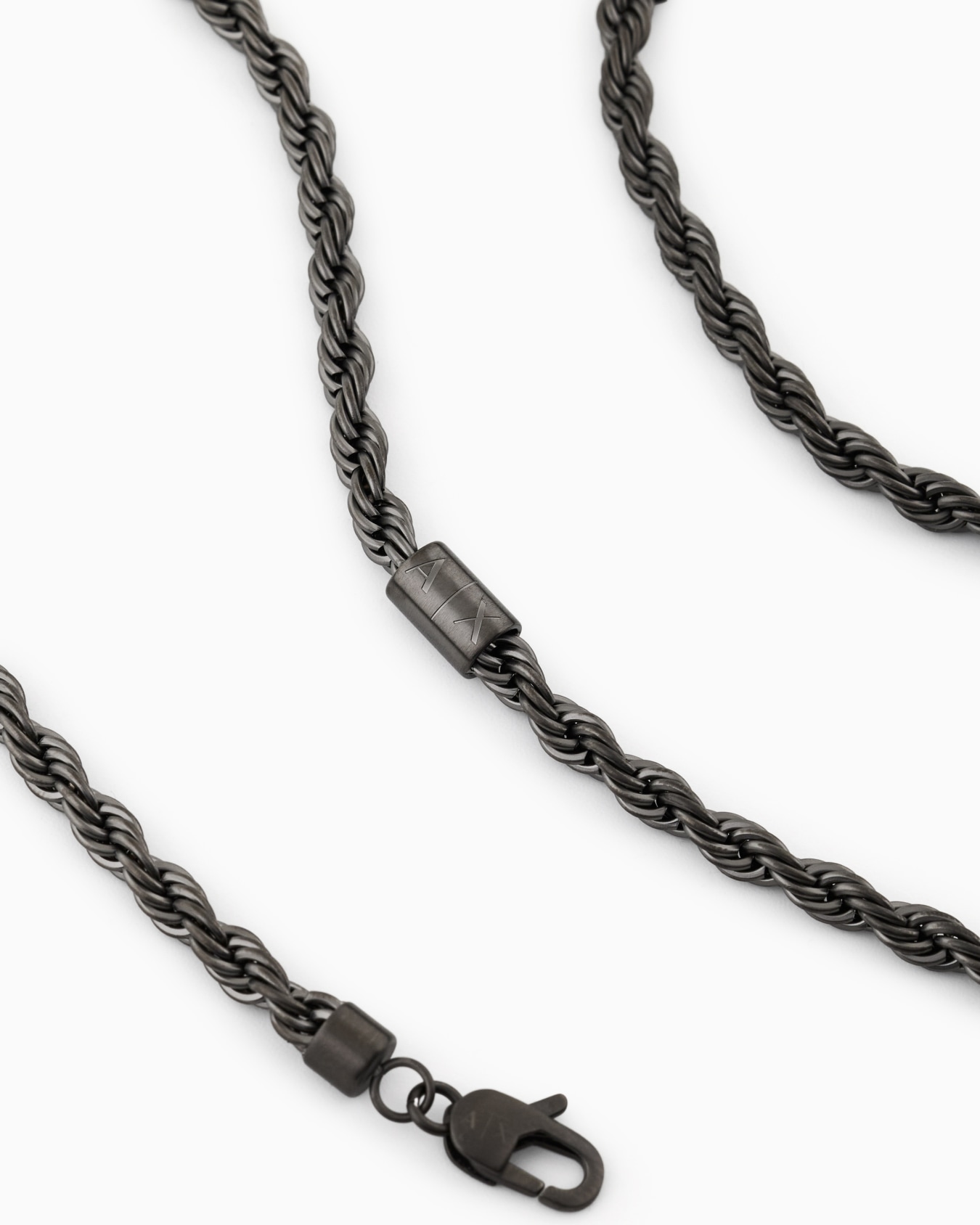  Gunmetal Stainless Steel Chain Necklace Slide 2