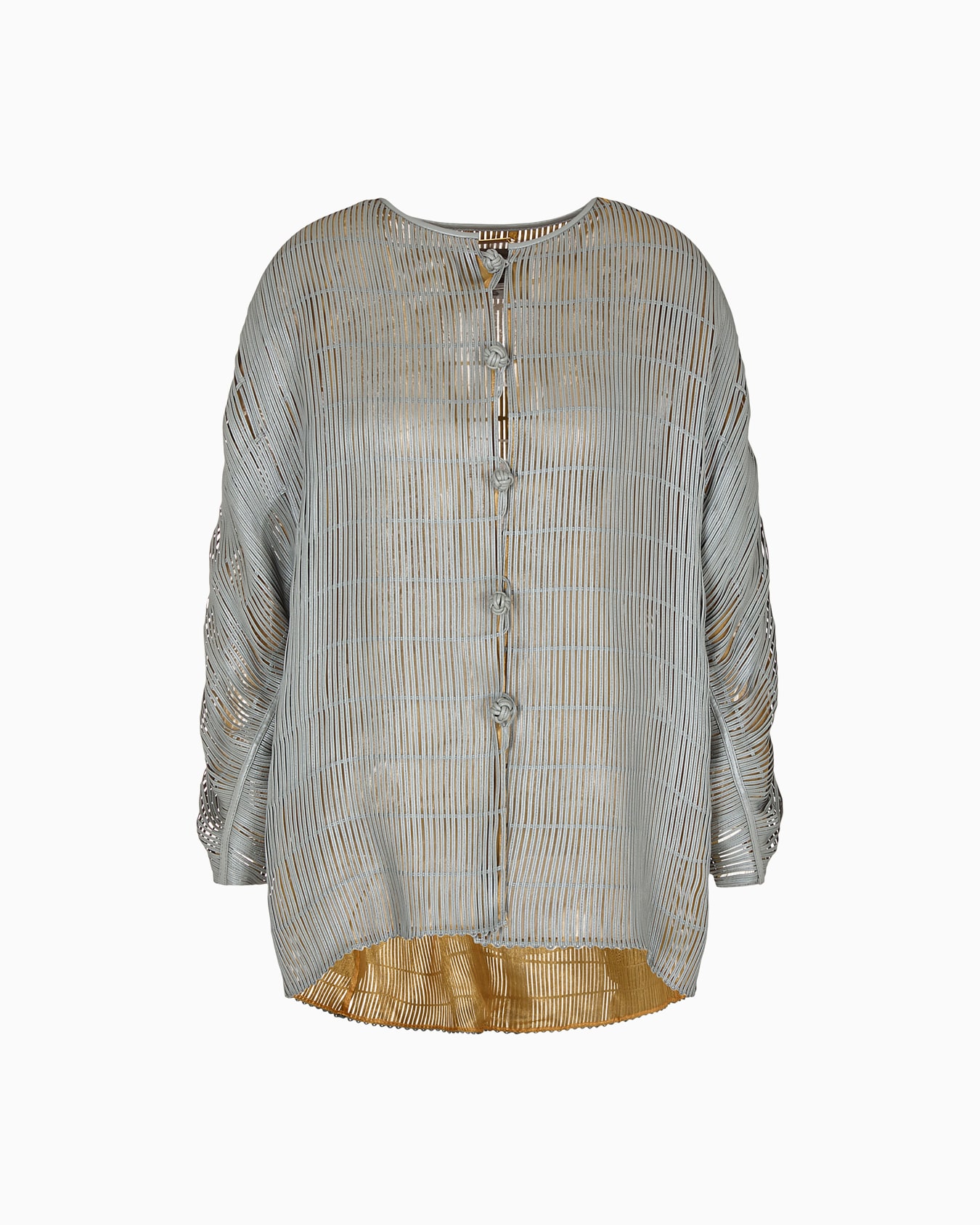 Embroidered iridescent lambskin nappa-leather jacket Slide 0