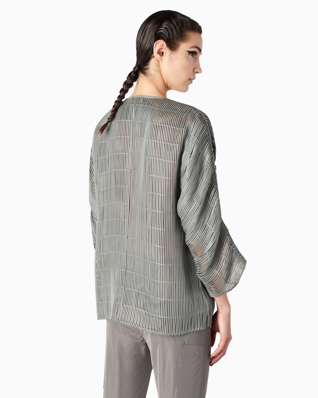 Embroidered iridescent lambskin nappa-leather jacket Slide 2