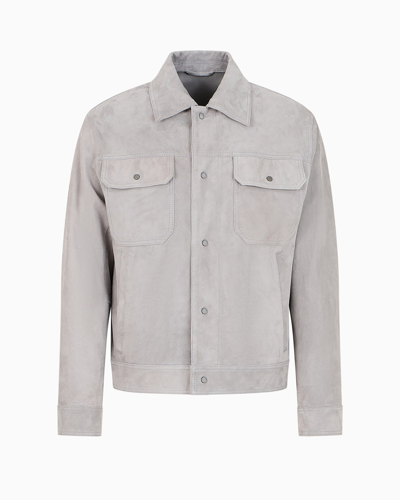 Goatskin suede shirt jacket with front pockets Slide 0