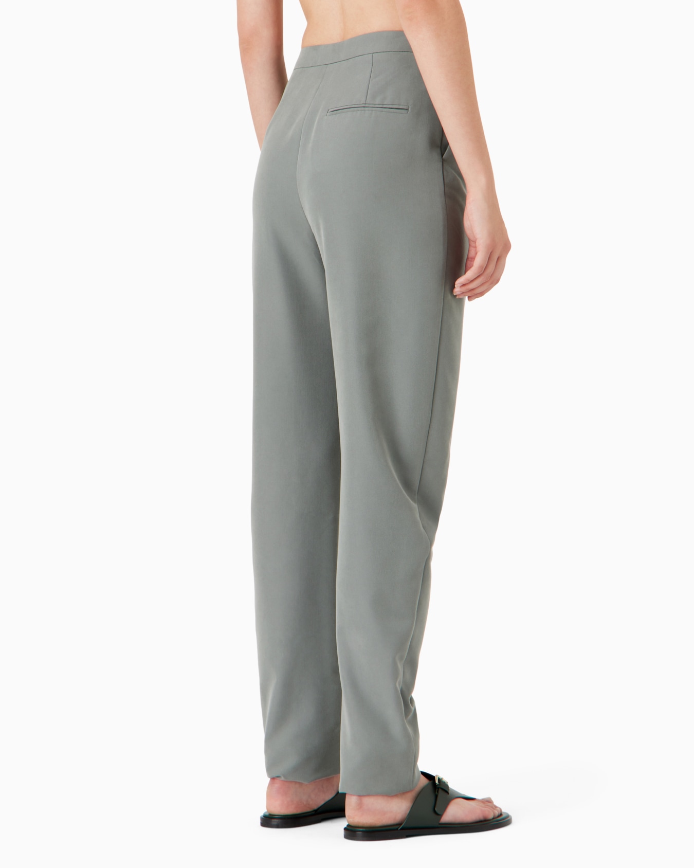 Oval-leg cupro trousers Slide 3
