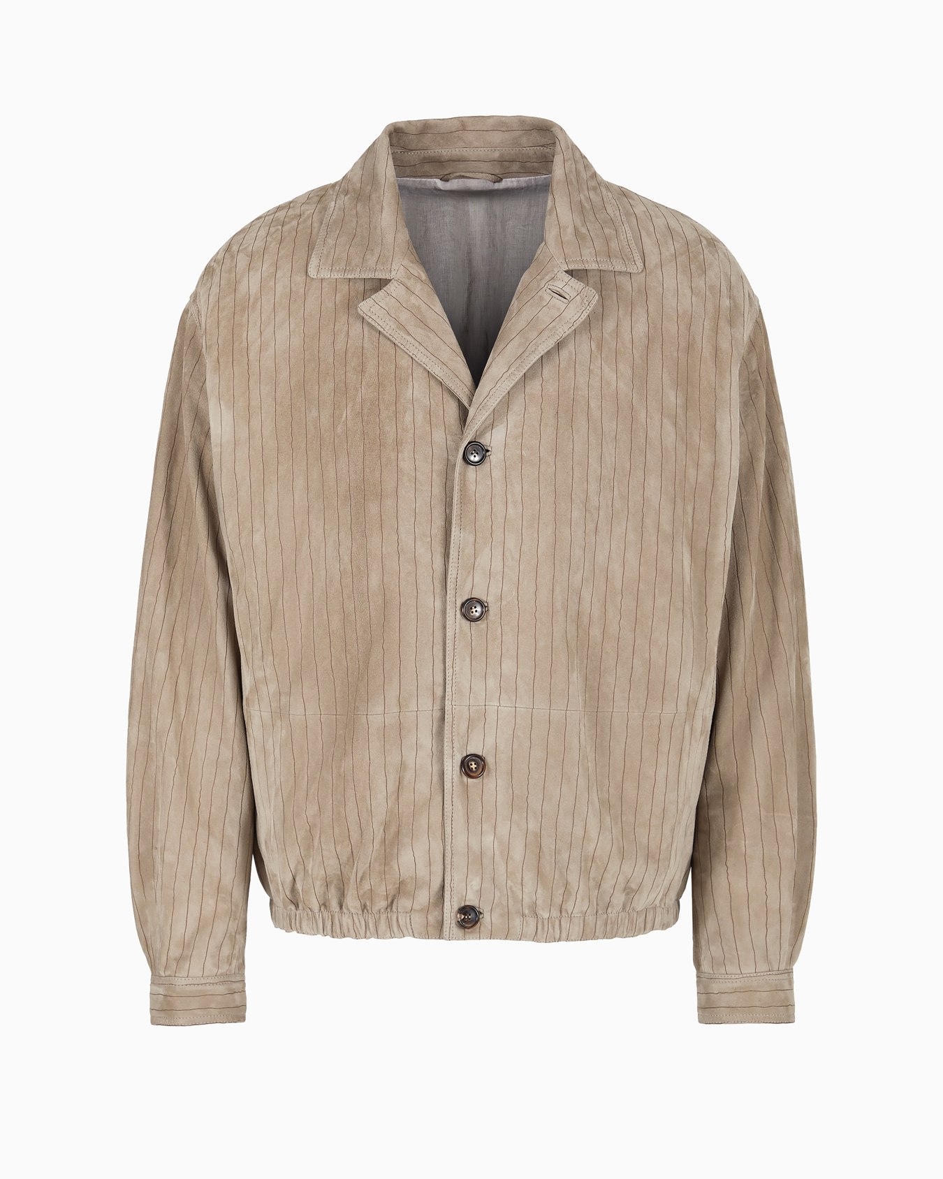 Suede blouson with an irregular pinstripe motif Slide 0