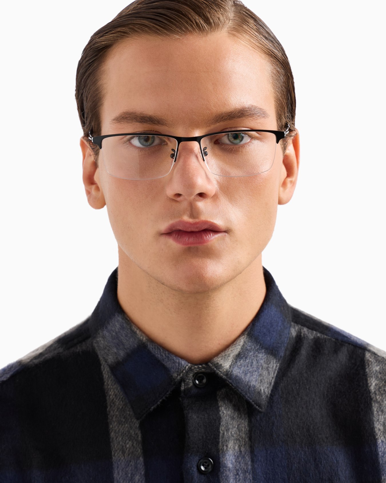 Montura para gafas de vista de forma rectangular para hombre Asian fit Diapositiva 1
