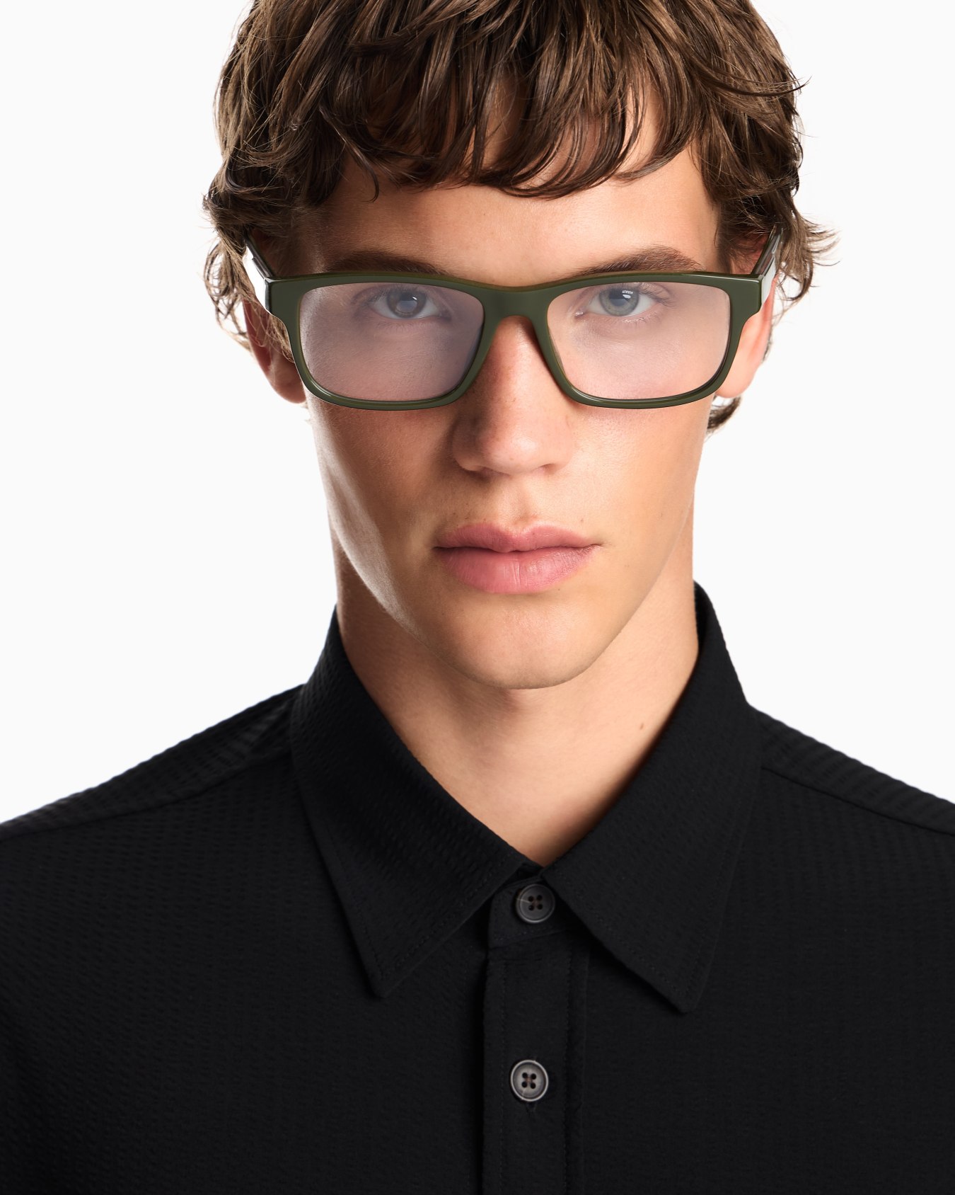 Montura para gafas de vista de forma rectangular para hombre Diapositiva 1