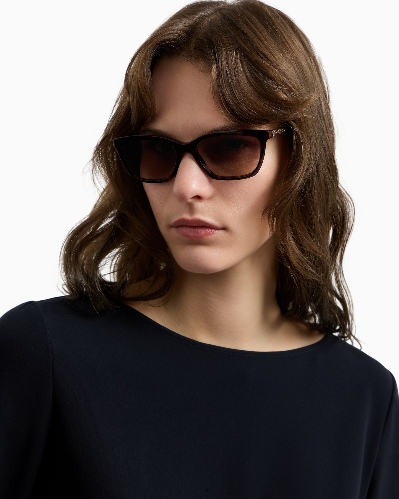 Women’s Asian-fit cat-eye sunglasses スライドする 1