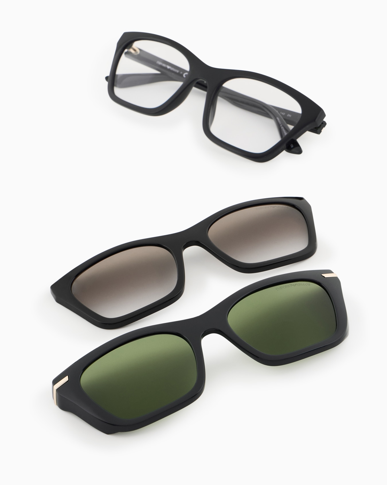 Occhiali da sole donna con lenti clip-on forma cat eye Slide 1