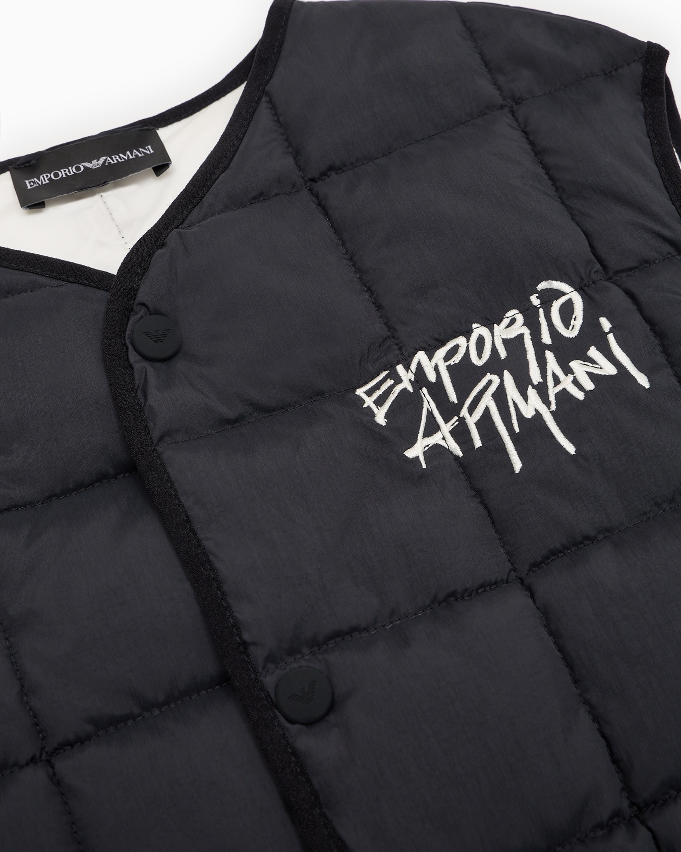 Smanicato in nylon trapuntato con logo graffito Slide 1