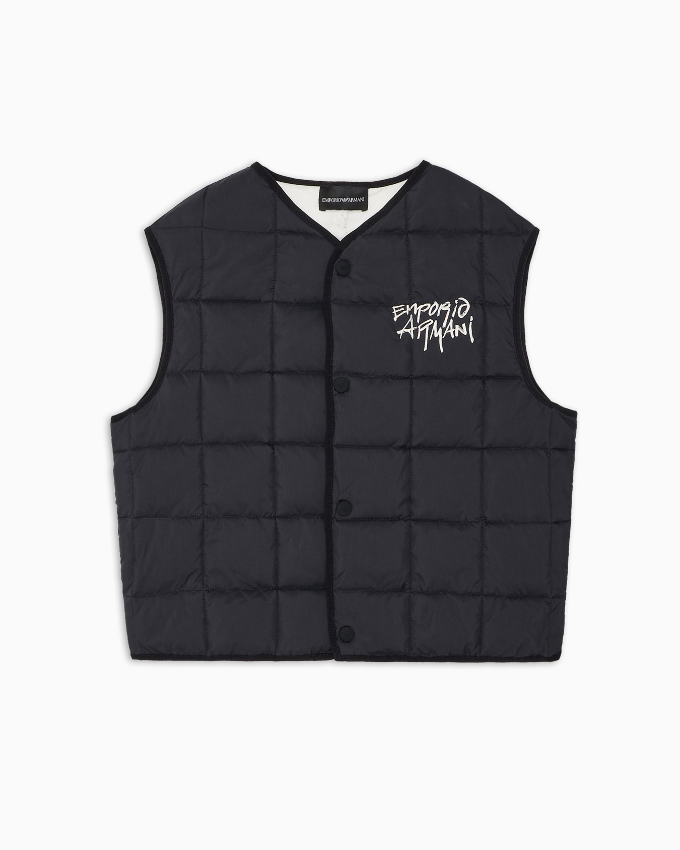 Smanicato in nylon trapuntato con logo graffito Slide 0