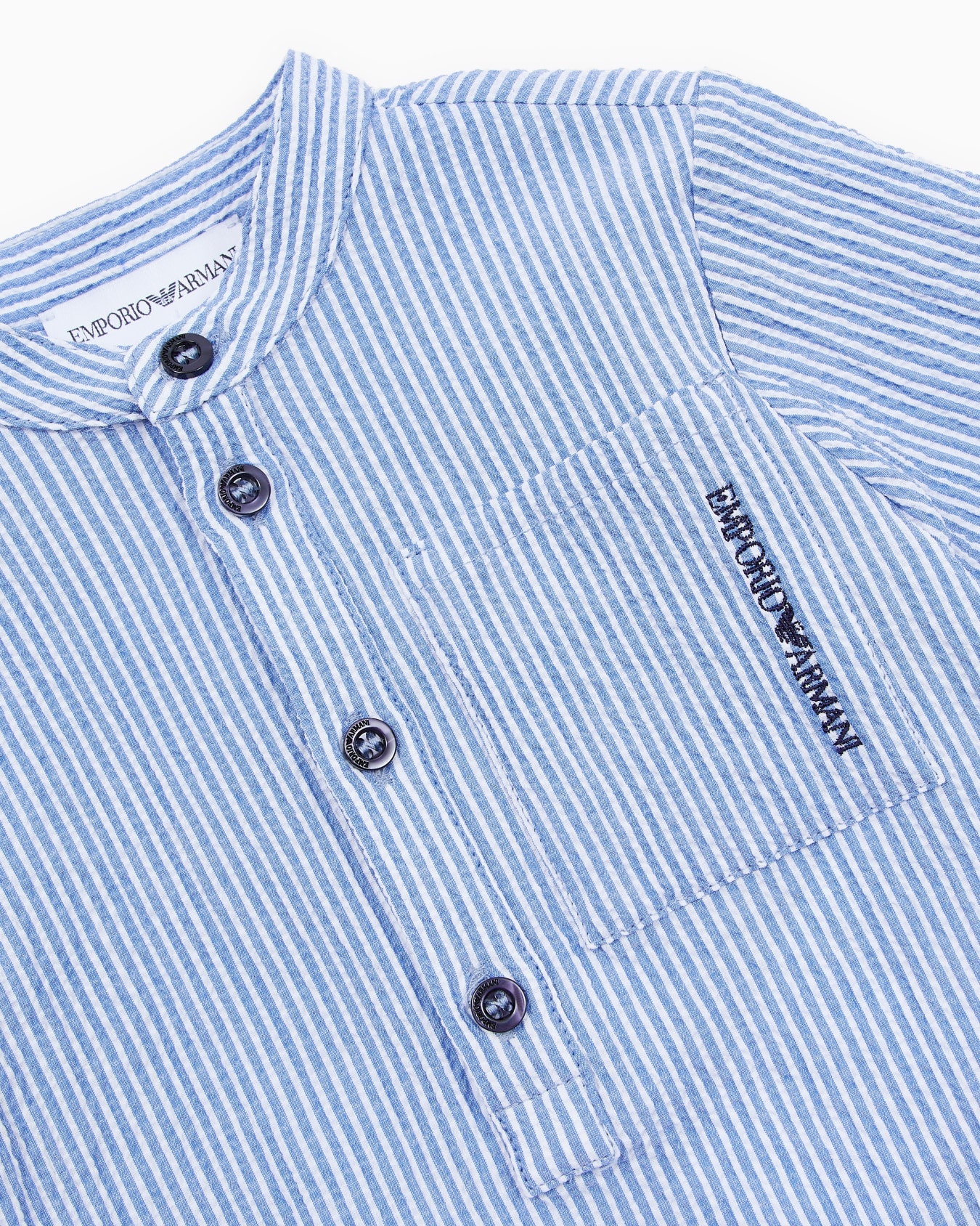 Shirt with guru collar and logo embroidery Slide 1