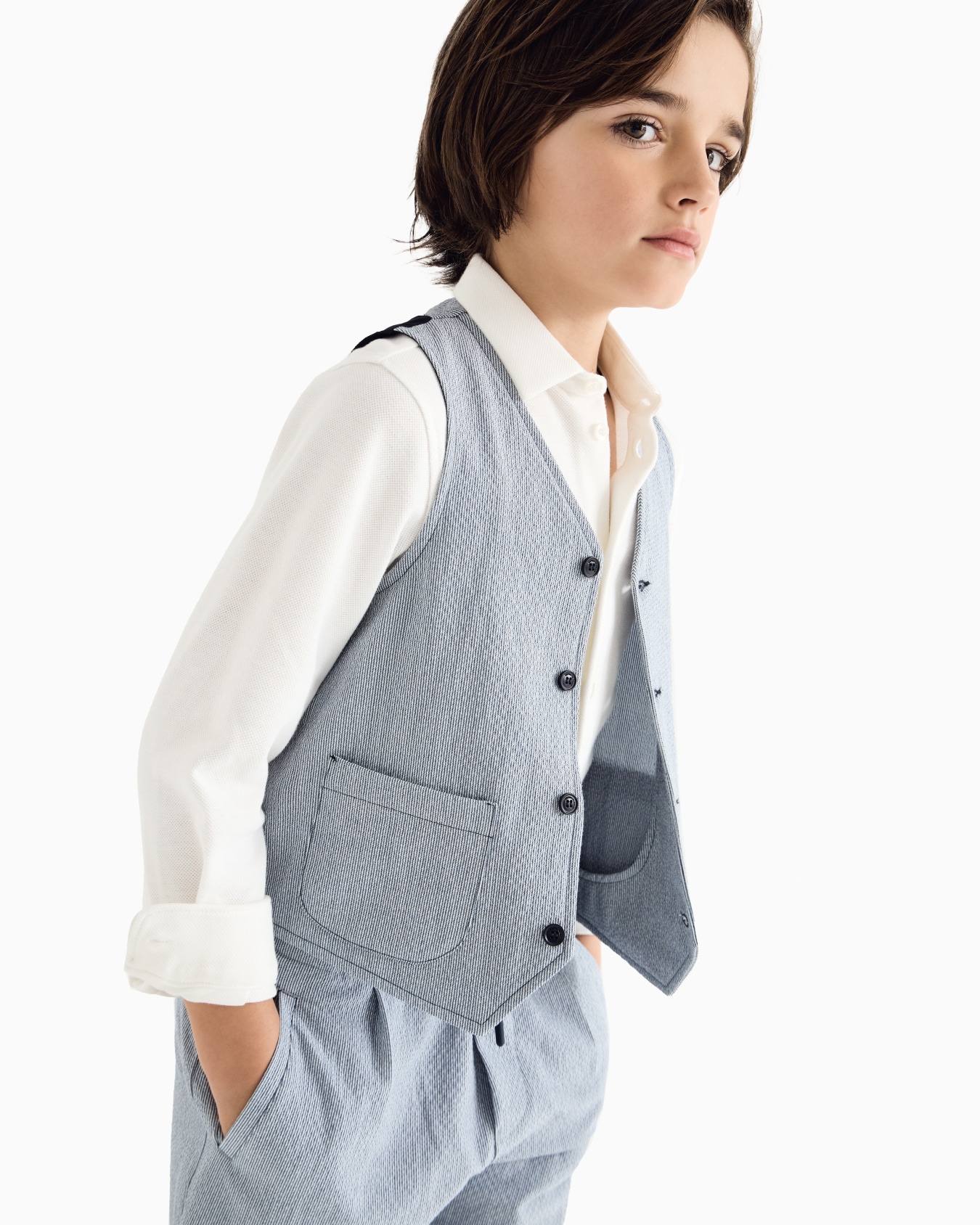 Piqué shirt with eagle embroidery Slide 3