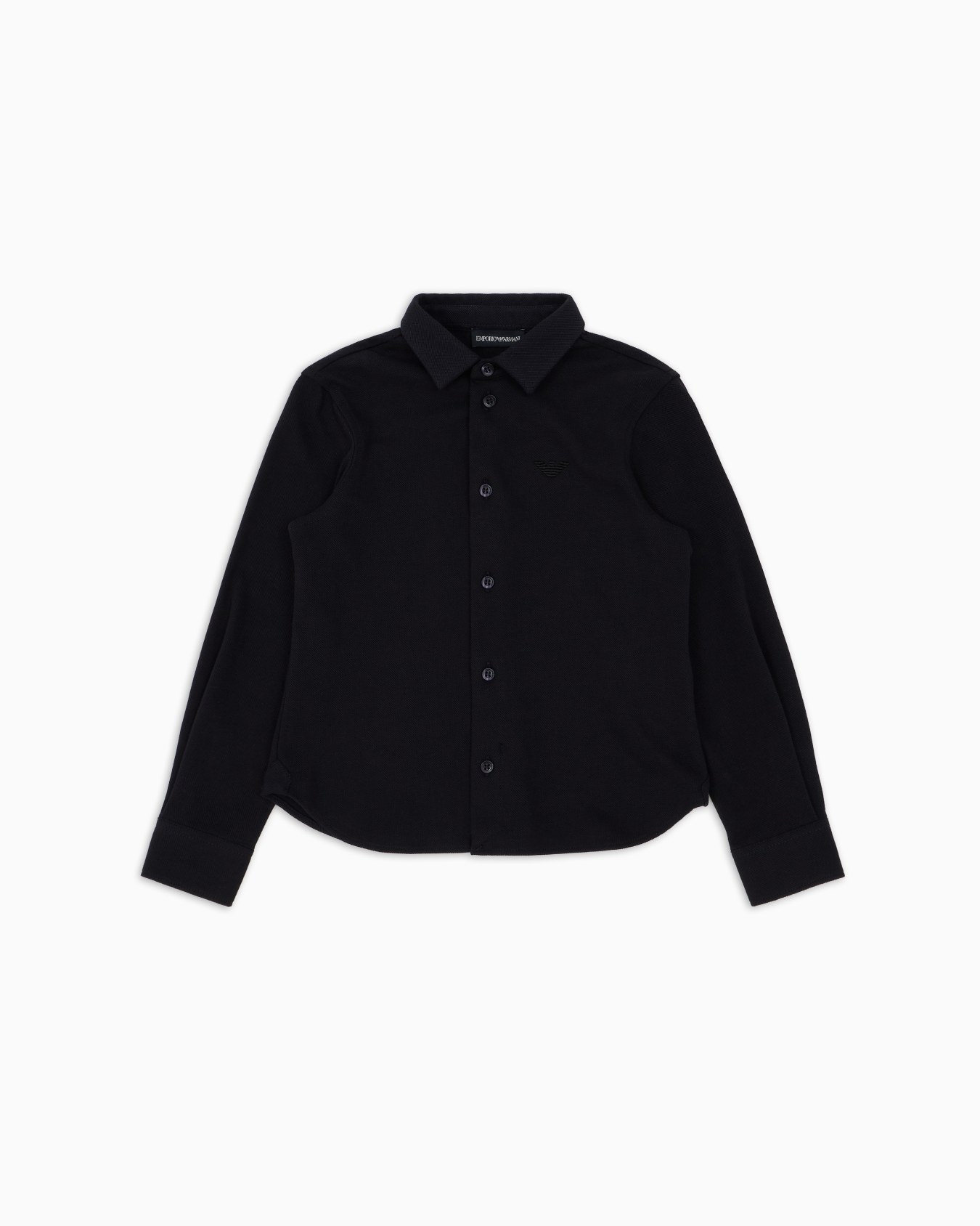 Piqué shirt with eagle embroidery Slide 0