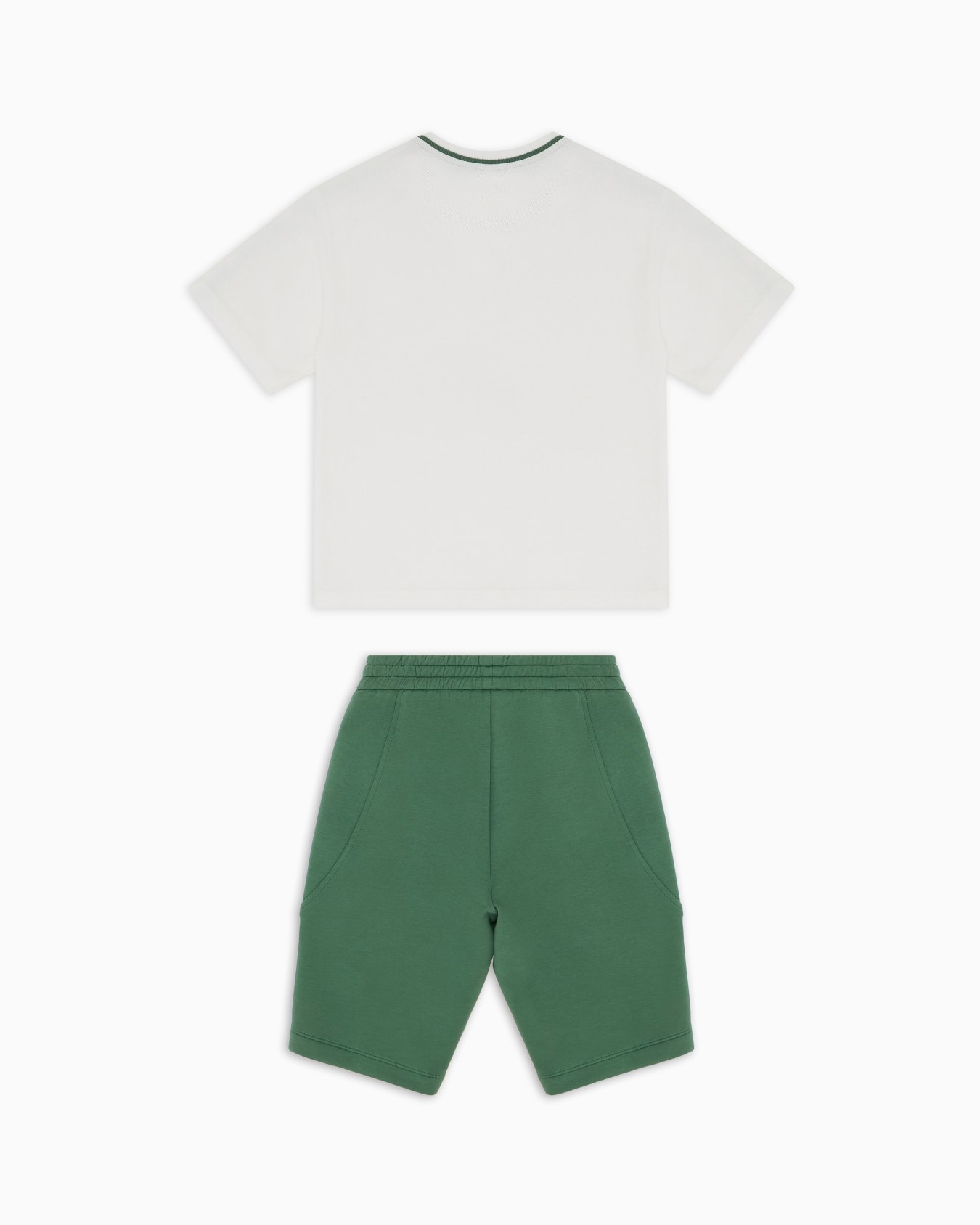 T-shirt and Bermuda shorts set in jersey with logo tape Slide 2