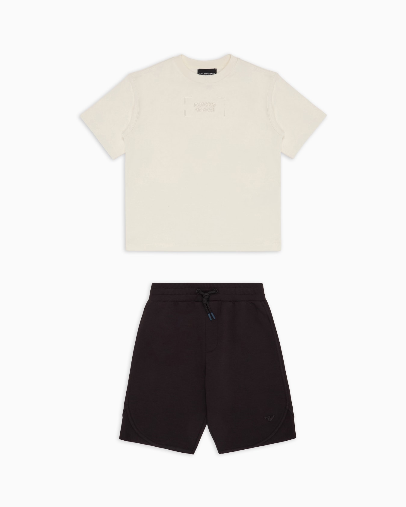 T-shirt and Bermuda shorts set with embroidered logo Slide 0