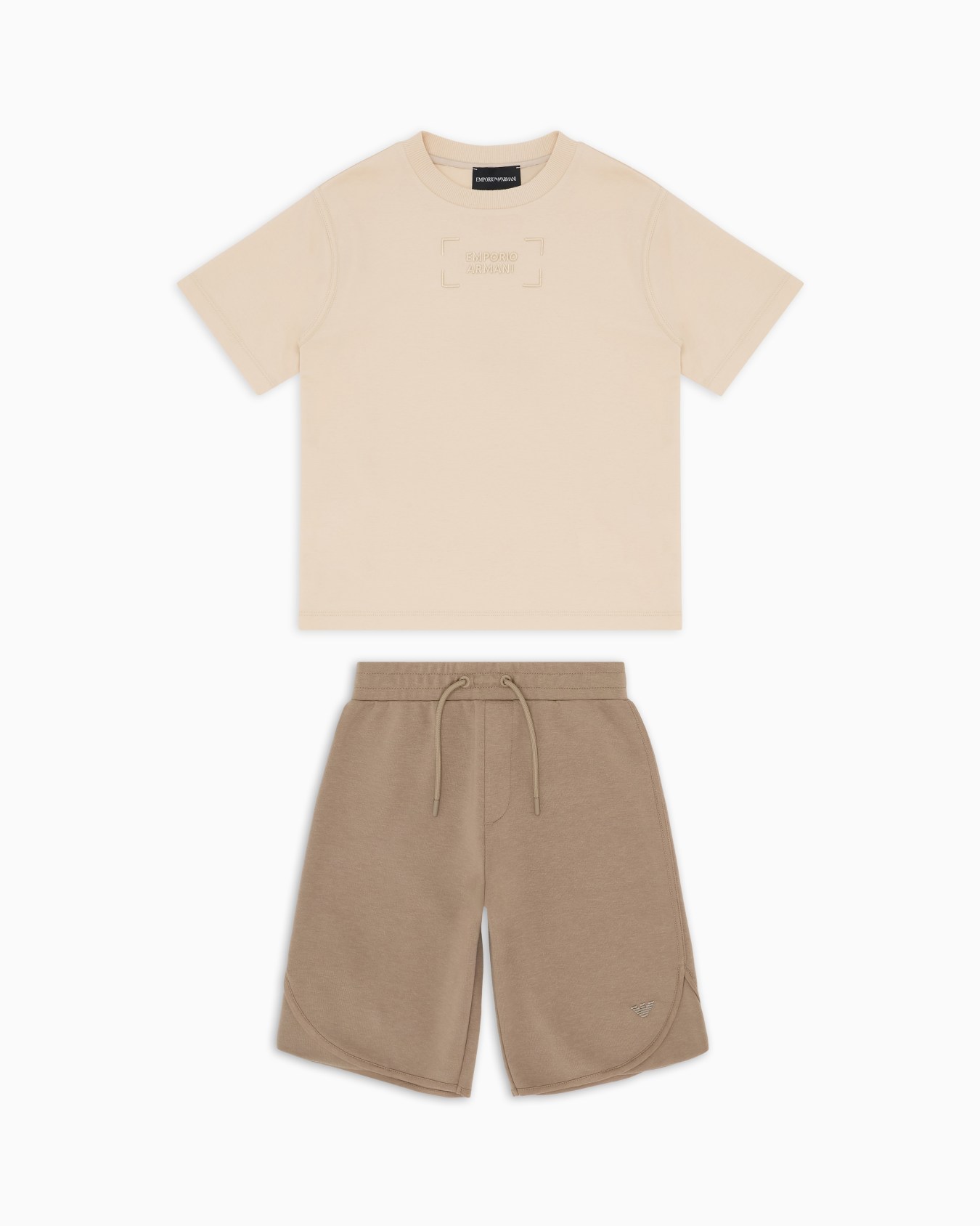 T-shirt and Bermuda shorts set with embroidered logo Slide 0
