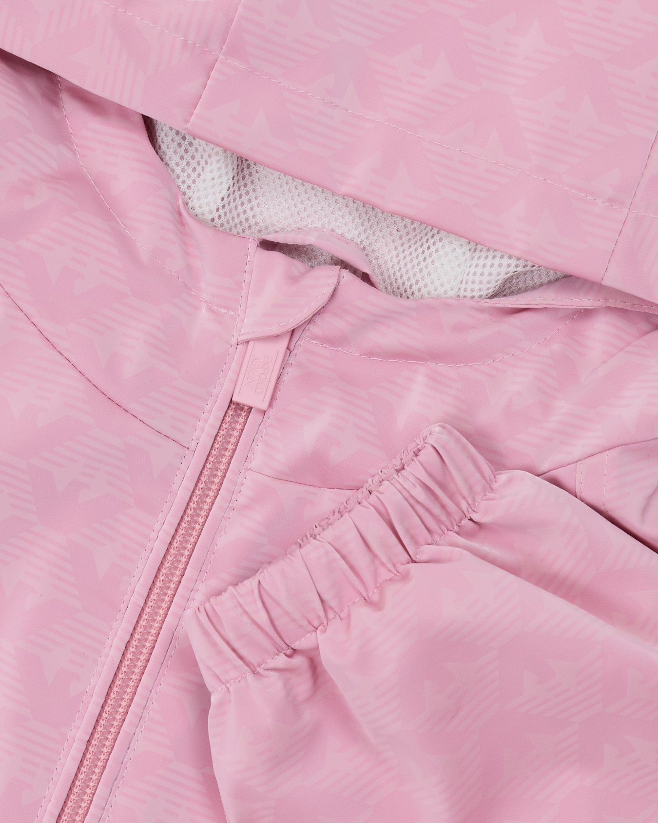 Nylon hooded blouson with all-over eagle Slide 1