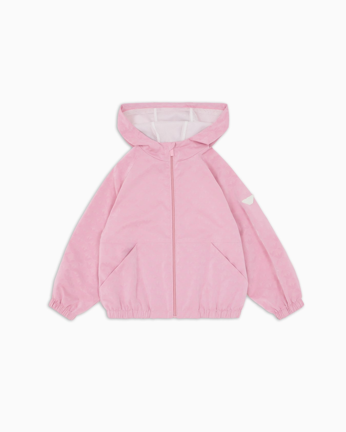 Nylon hooded blouson with all-over eagle Slide 0