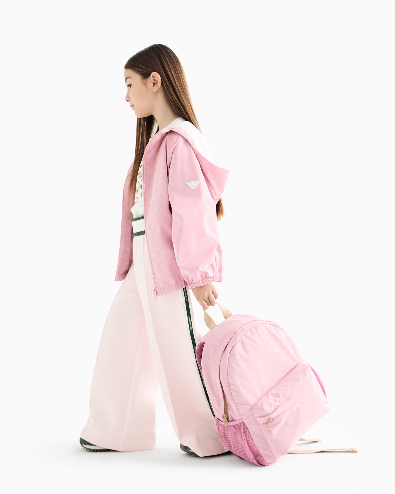 Nylon hooded blouson with all-over eagle Slide 3