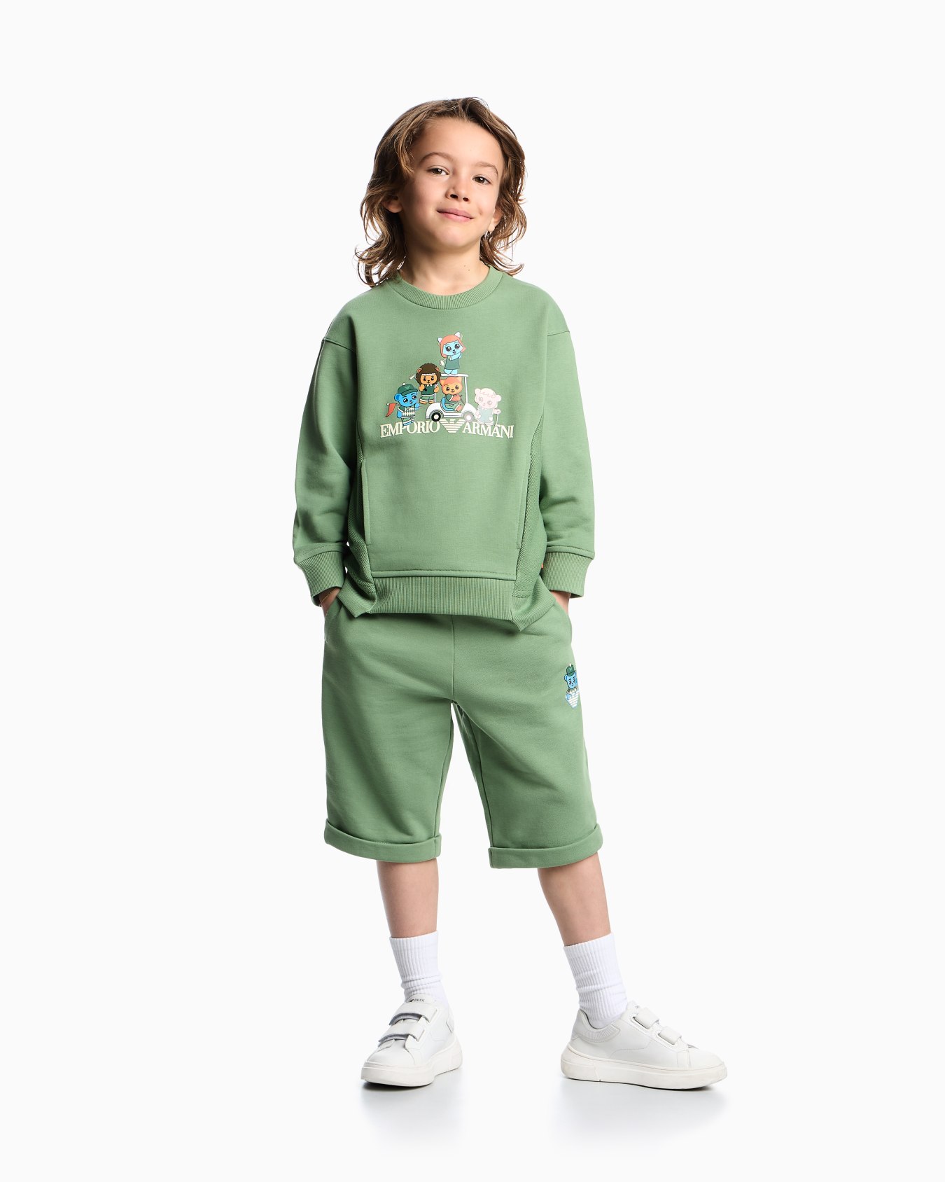 Sweat-shirt en jersey biologique avec imprimé Manga Bear Crew ASV Diapositive 3