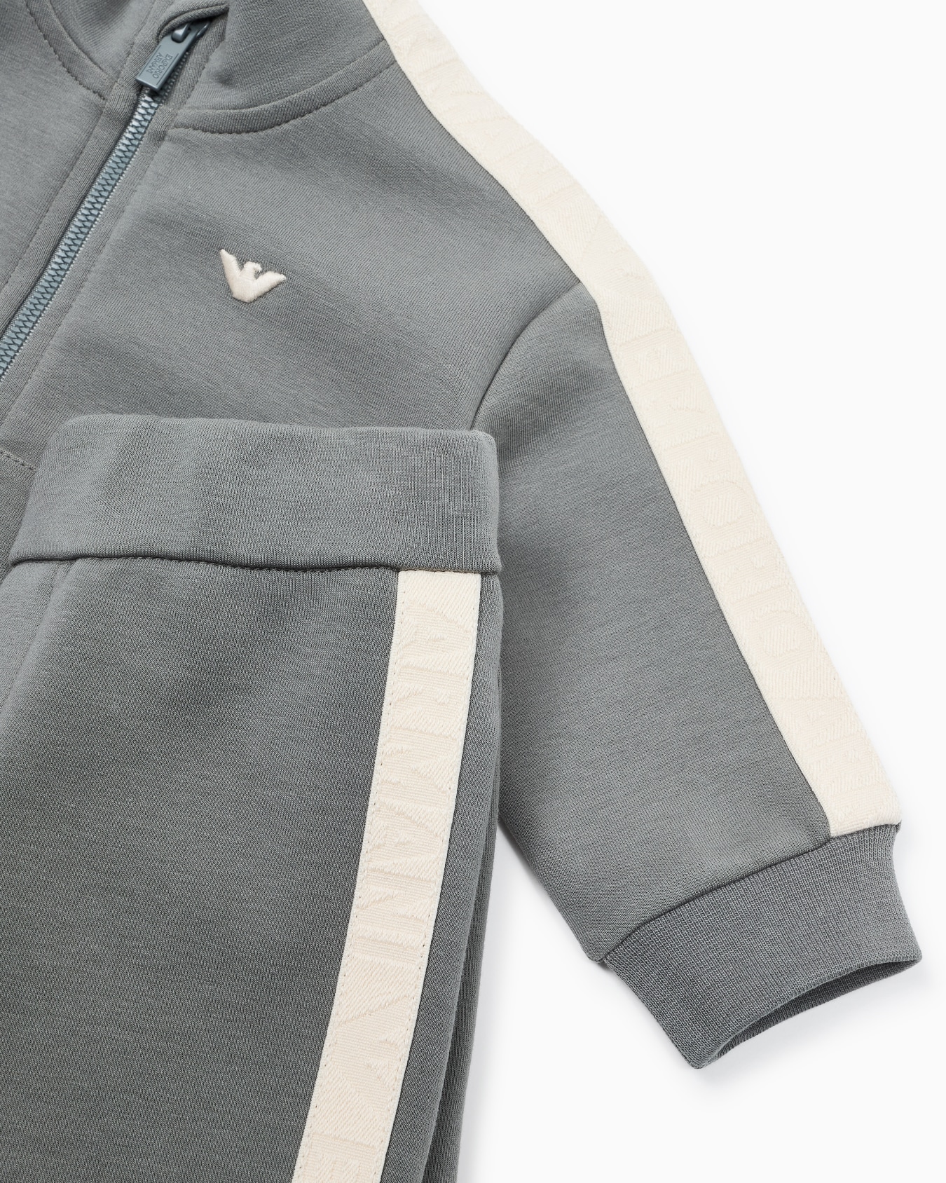 Interlock double-jersey tracksuit featuring a sweatshirt and joggers with logo tape Slide 1