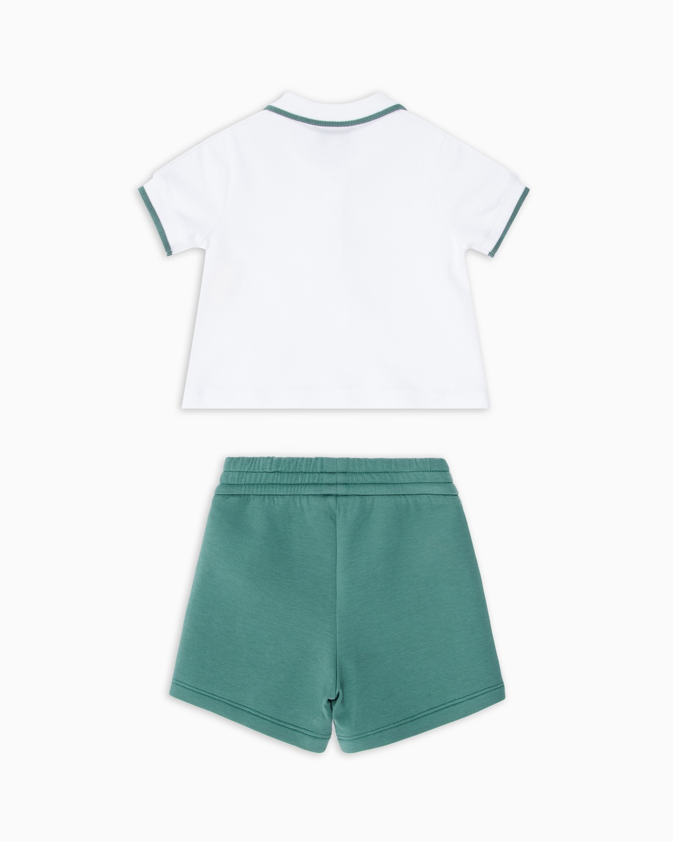 Conjunto de polo y bermudas de punto con cinta con logotipo Diapositiva 2
