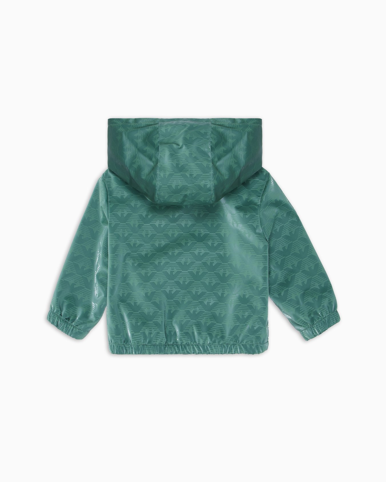 Hooded nylon jacket with all-over eagle Slide 2