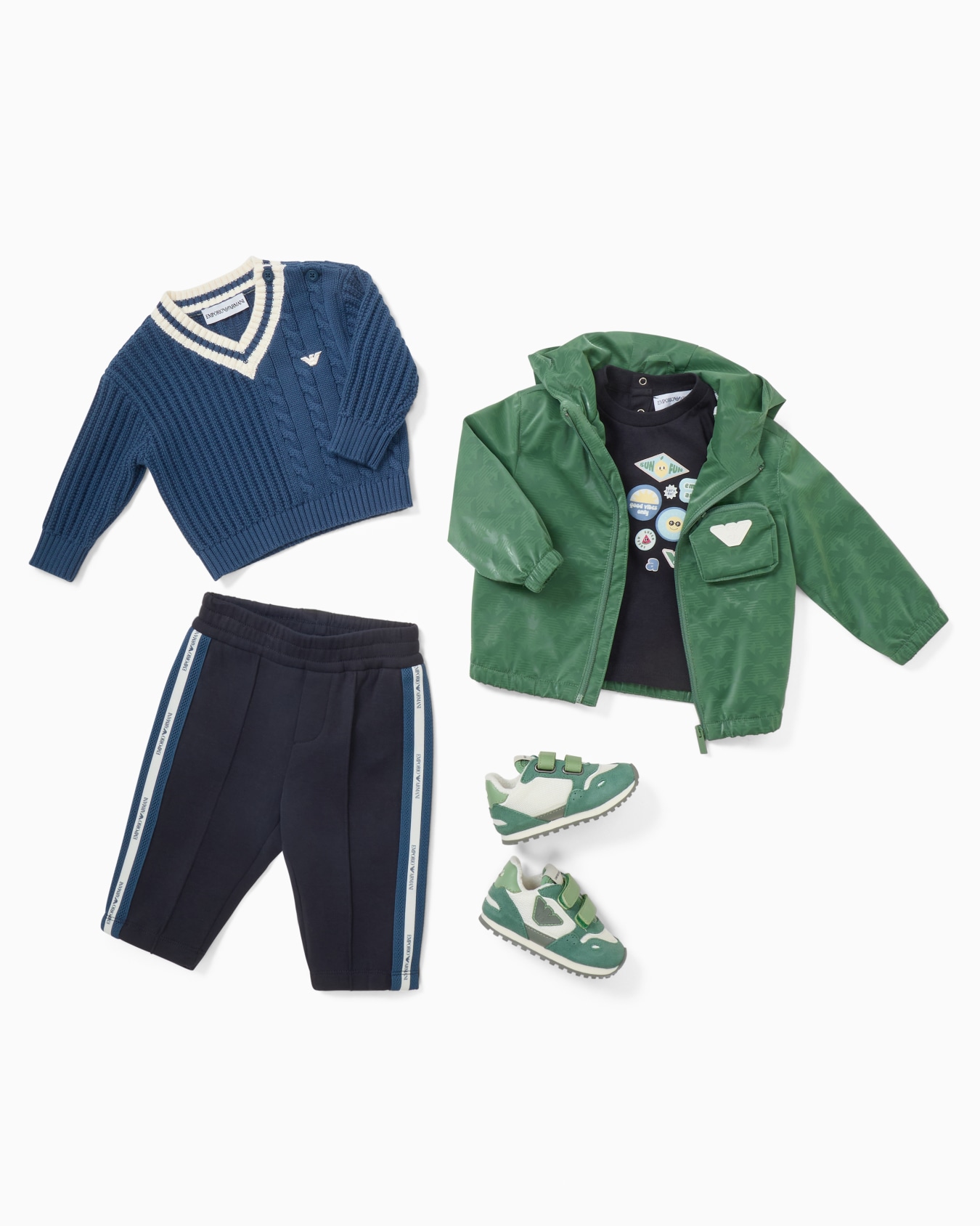 Hooded nylon jacket with all-over eagle Slide 3