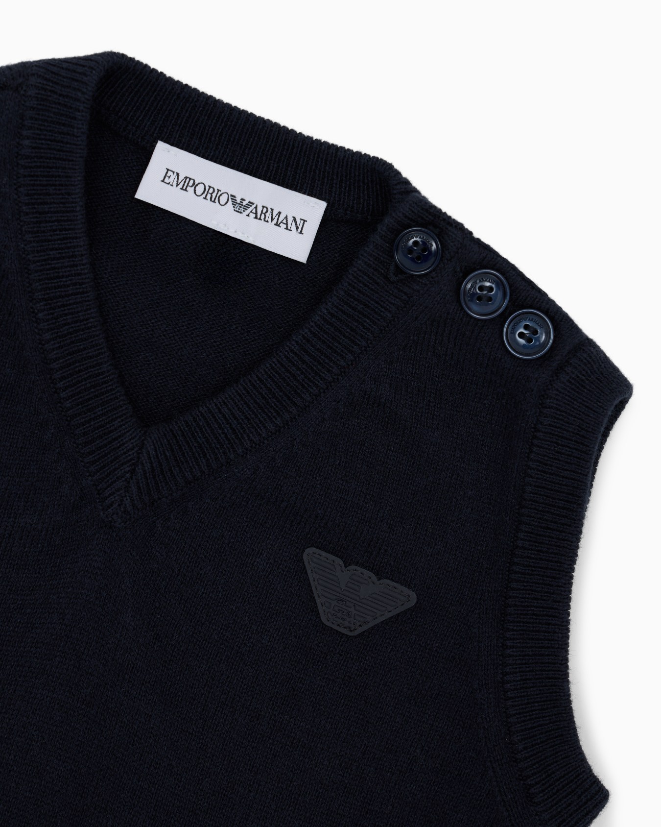 Wool-blend V-neck waistcoat Slide 1