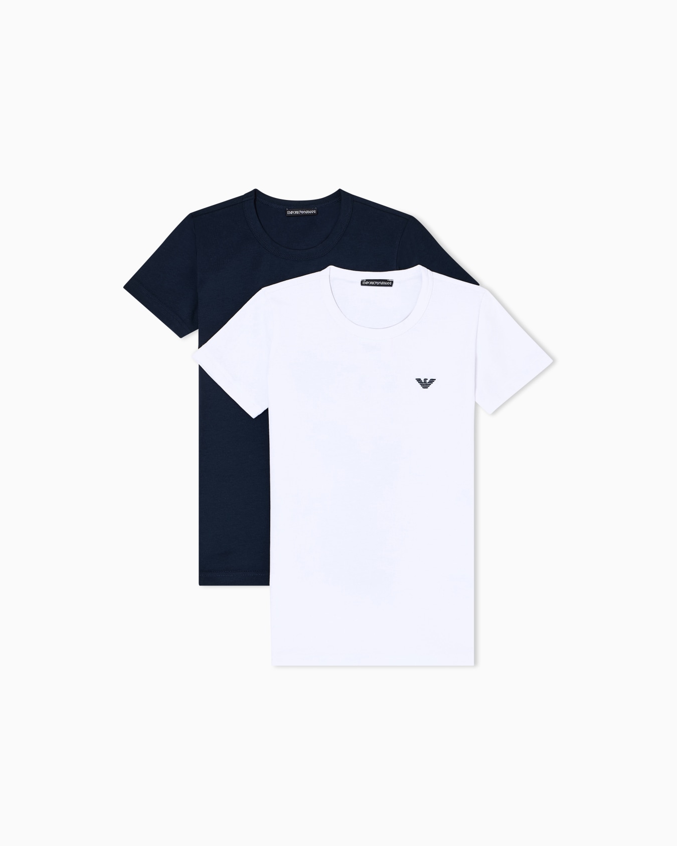 Two-pack of jersey loungewear T-shirts with logo Slide 0