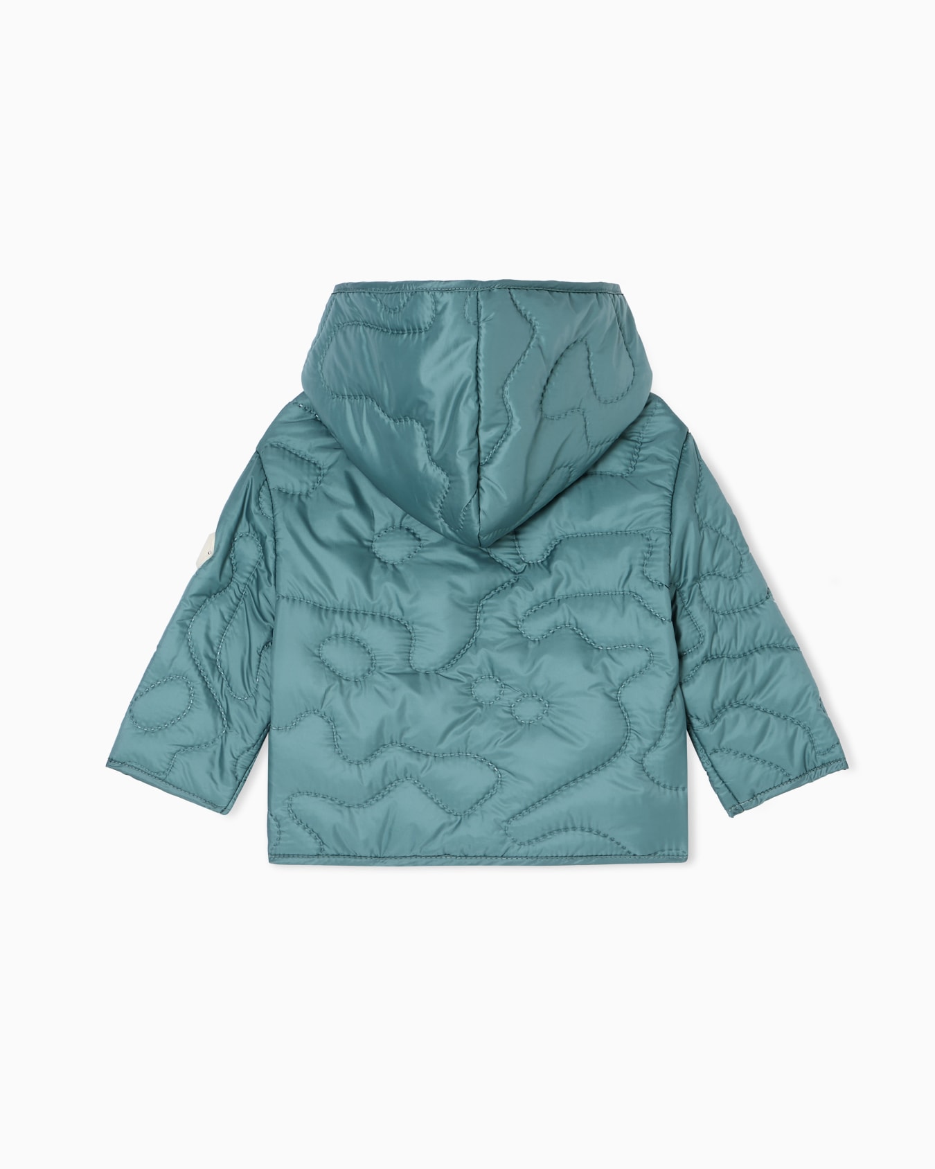 Nylon hooded jacket with 3D quilted-effect embroidery Slide 2